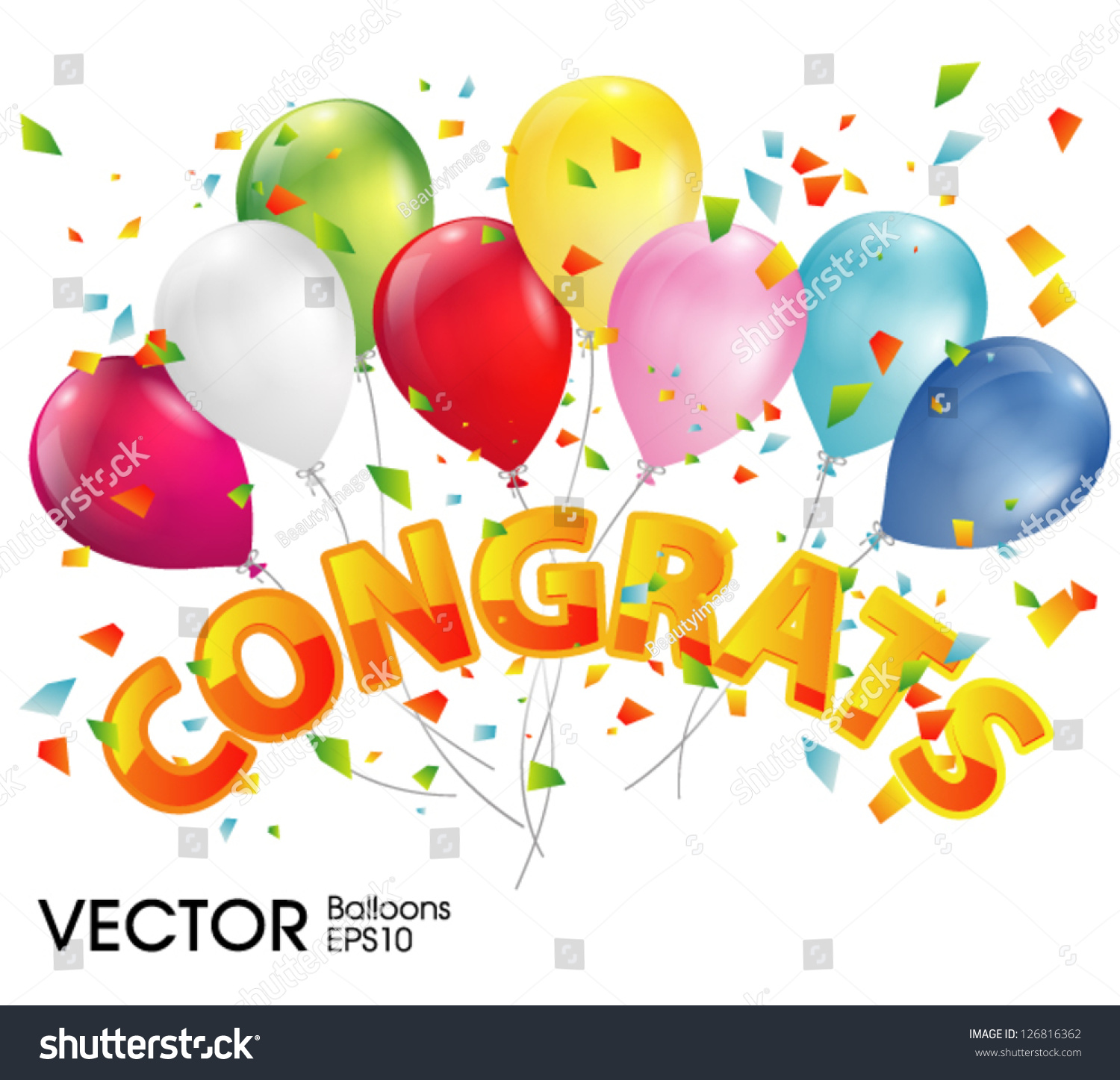 Balloons Congratulations Stock Vector Royalty Free 126816362