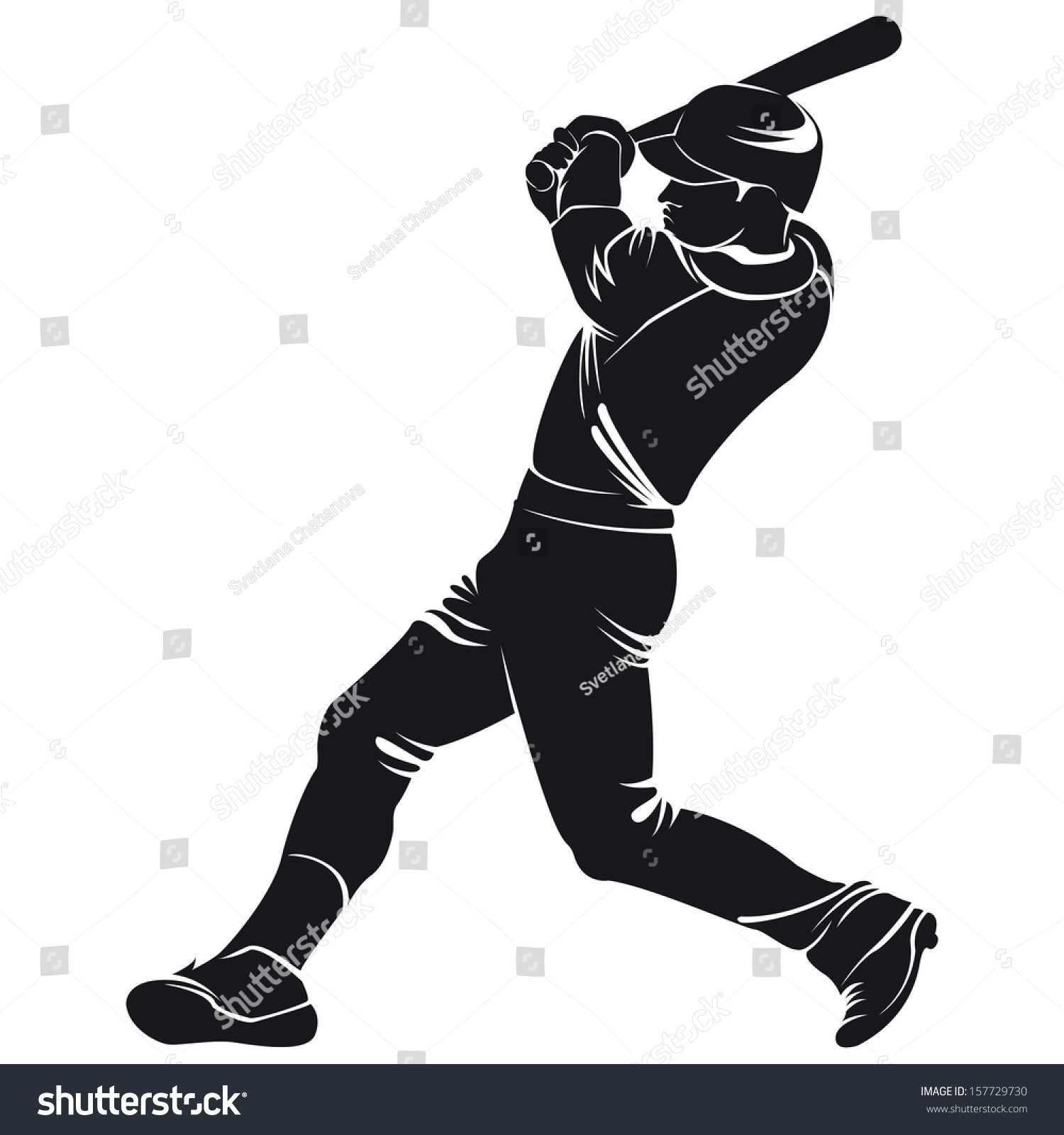 Ballplayer Silhouette Stock Vector (Royalty Free) 157729730 | Shutterstock