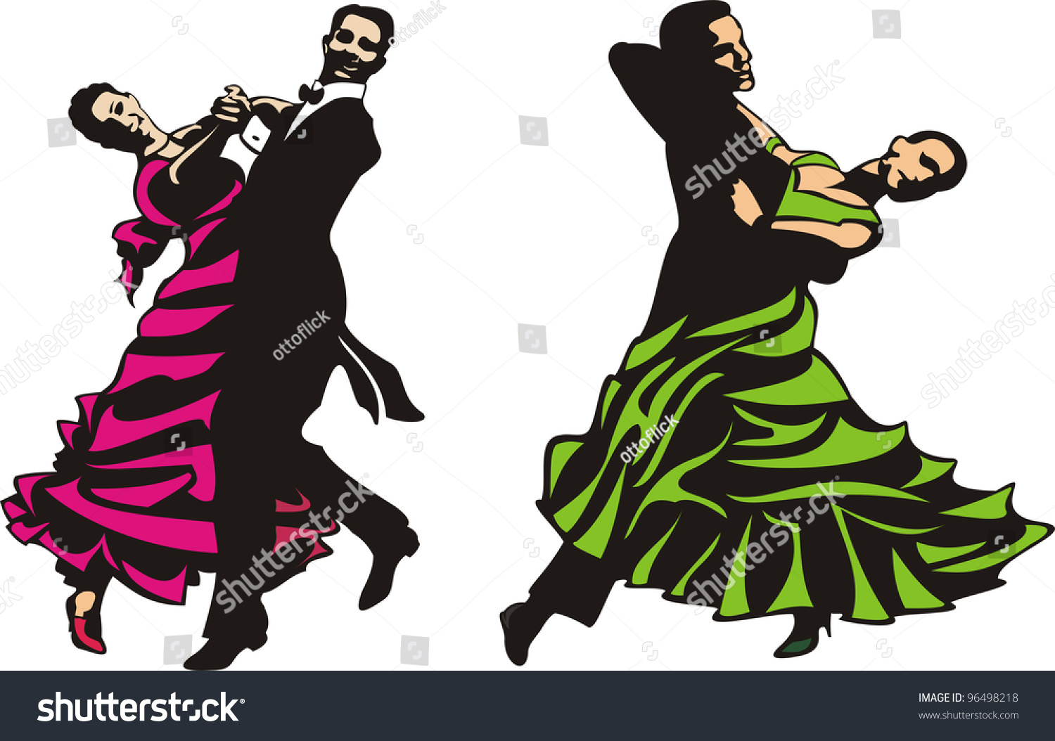 Ballroom Dancing - Standard & Latino Dance Stock Vector 96498218 ...