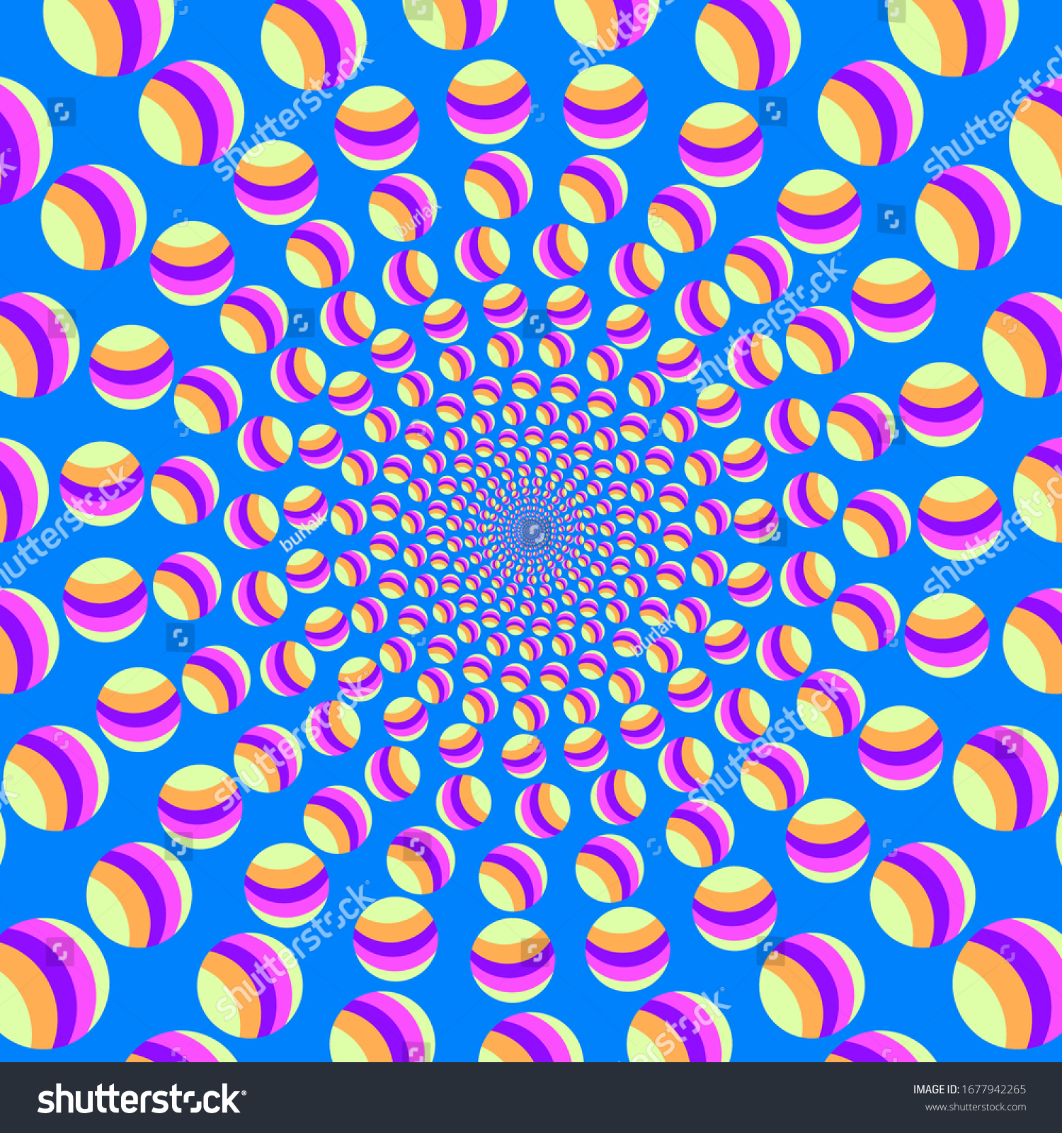 ボール 青の背景に色とボールが動く光の錯覚 のベクター画像素材 ロイヤリティフリー