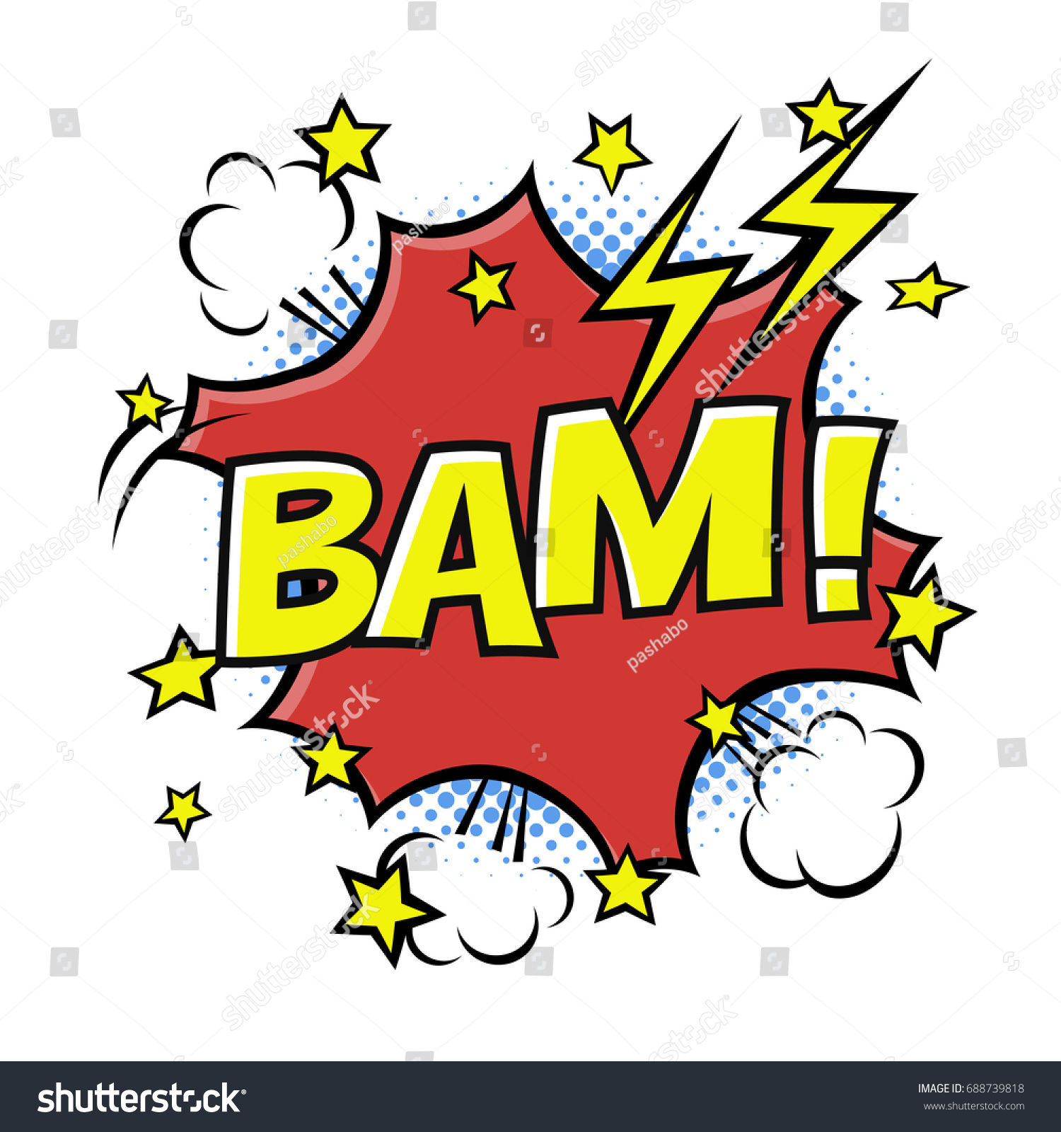 Bam Phrase Speech Bubble Comic Text Stock Vector Royalty Free