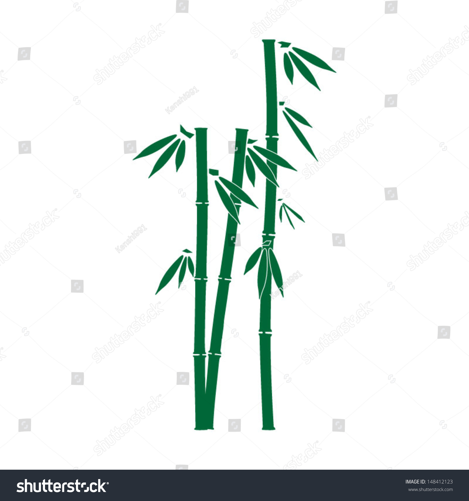 green bamboo stalks on white background clip art preview