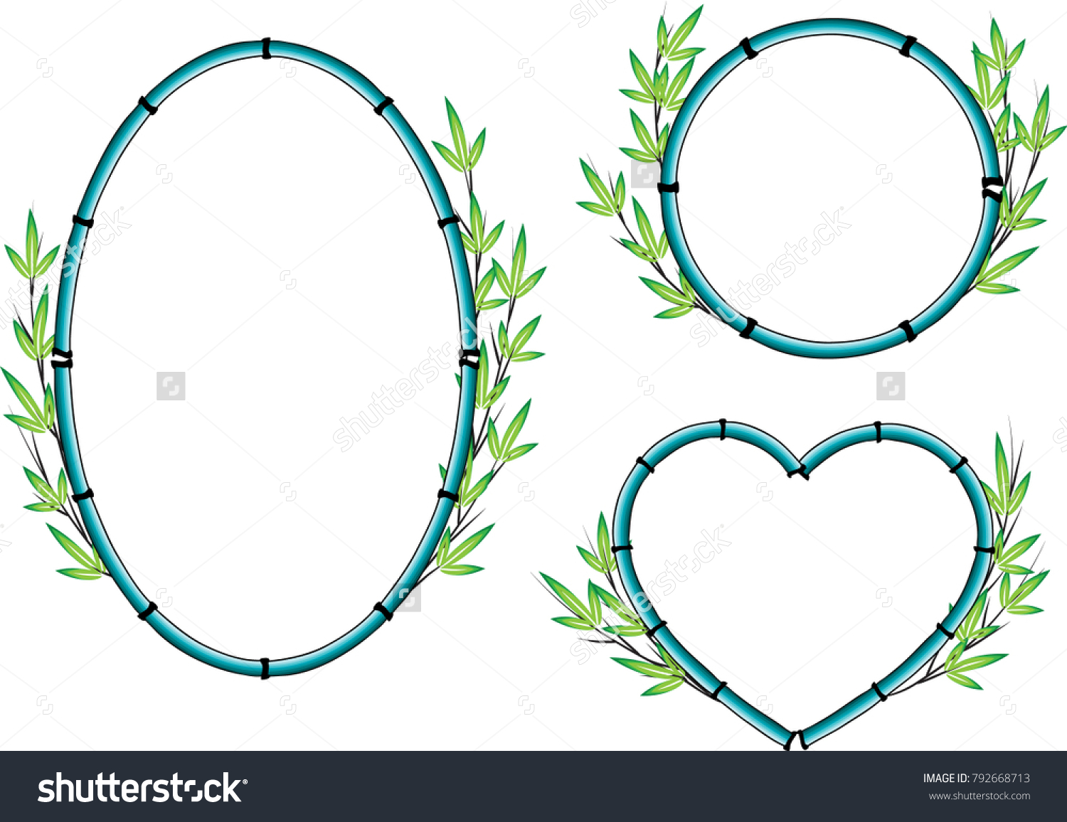 Bamboo Frame Design Set Stock Vector (Royalty Free) 792668713 ...