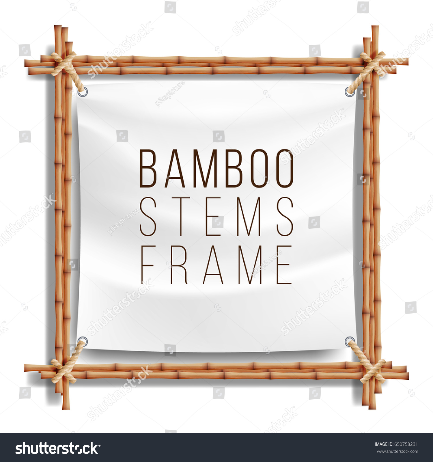 Bamboo Frame Realistic Vector Bamboo Stems Stock Vector (Royalty Free ...