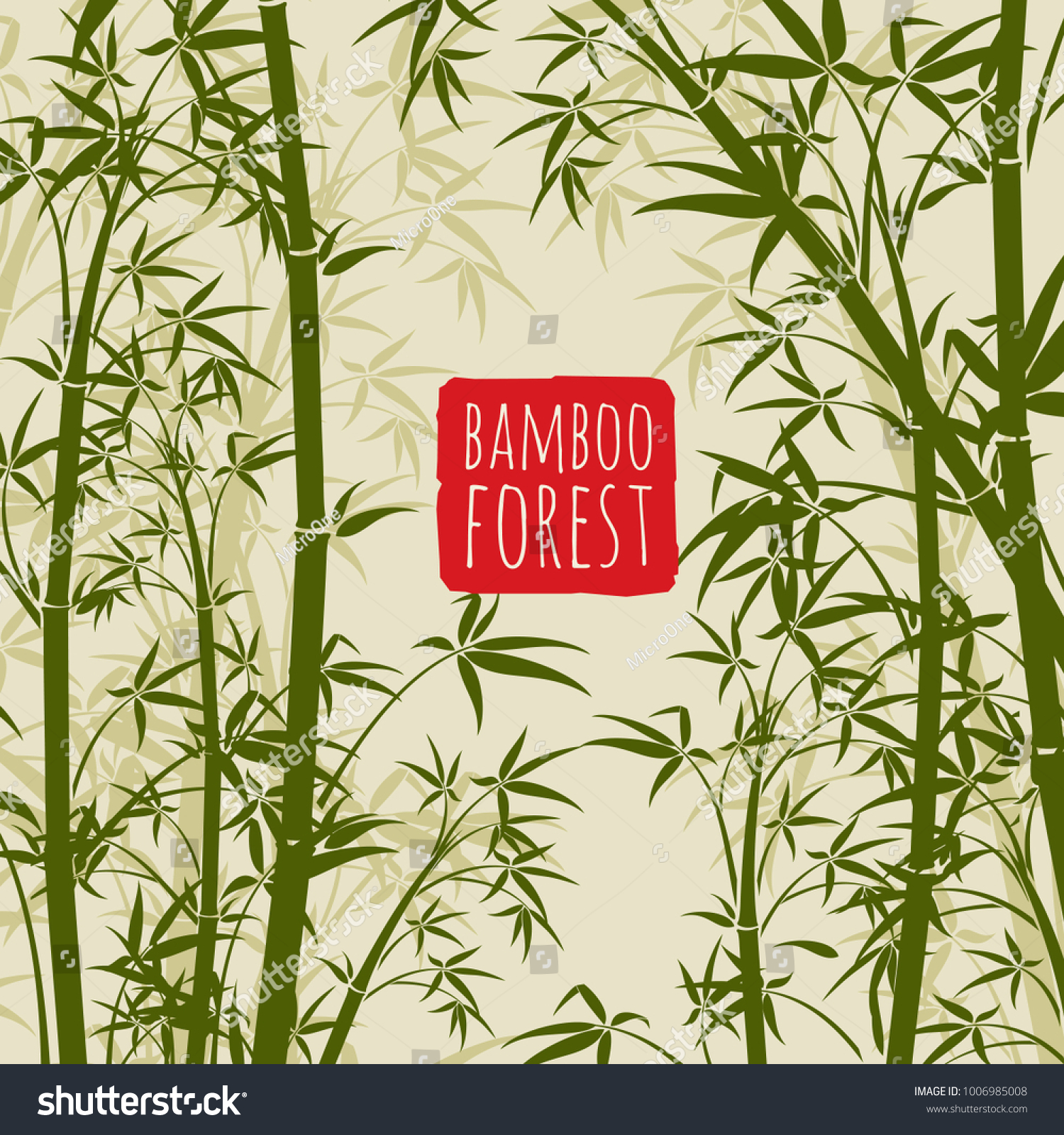竹雨林のベクター画像壁紙 和漢文 竹の模様の自然 山林イラスト のベクター画像素材 ロイヤリティフリー