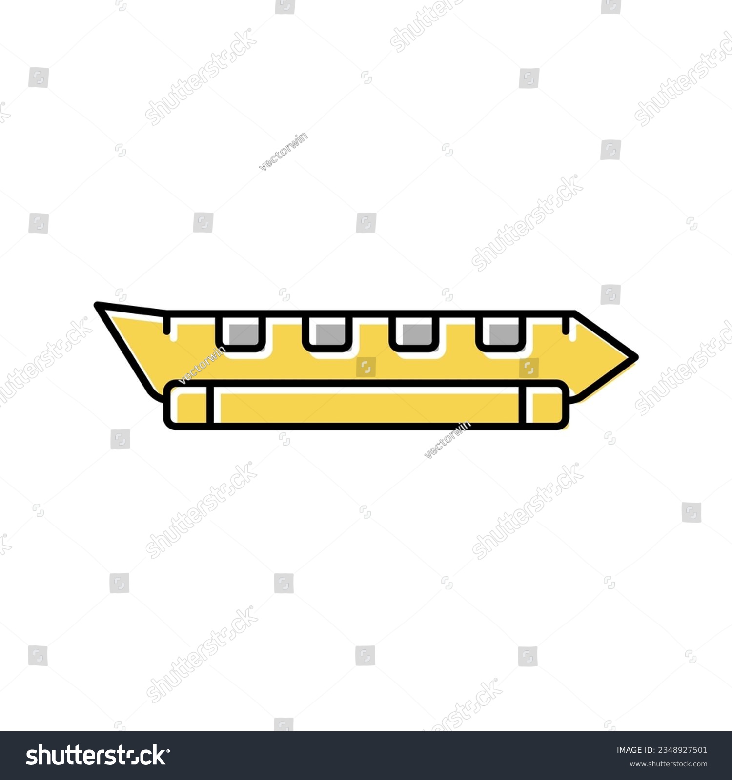 SVG of banana boat color icon vector. banana boat sign. isolated symbol illustration svg