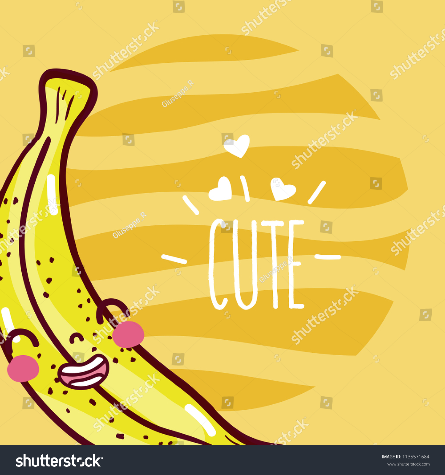 Banana Cute Cartoon Stock Vector (Royalty Free) 1135571684 | Shutterstock