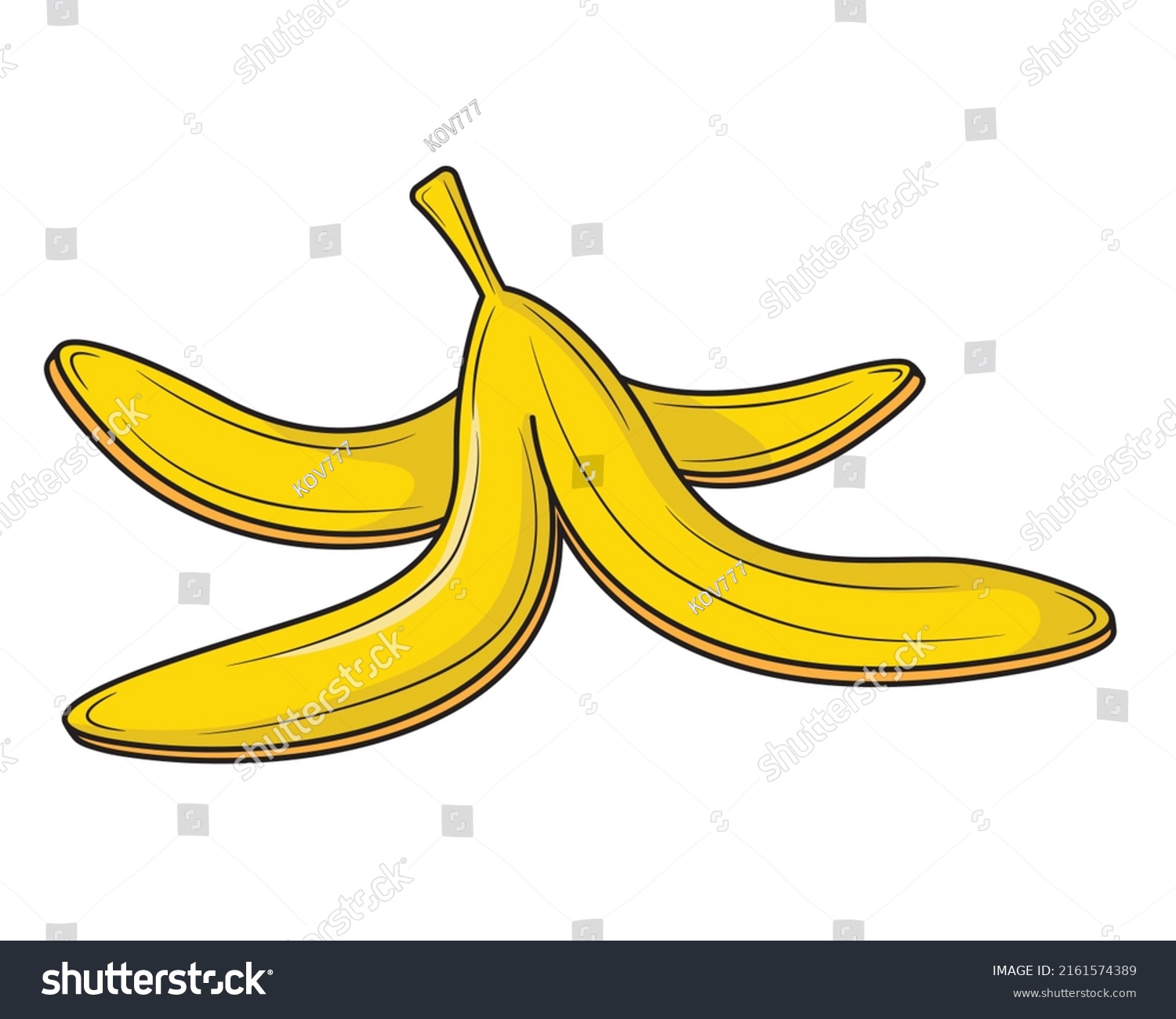 Banana Peel Clipart Style Isolated On Stock Vector Royalty Free