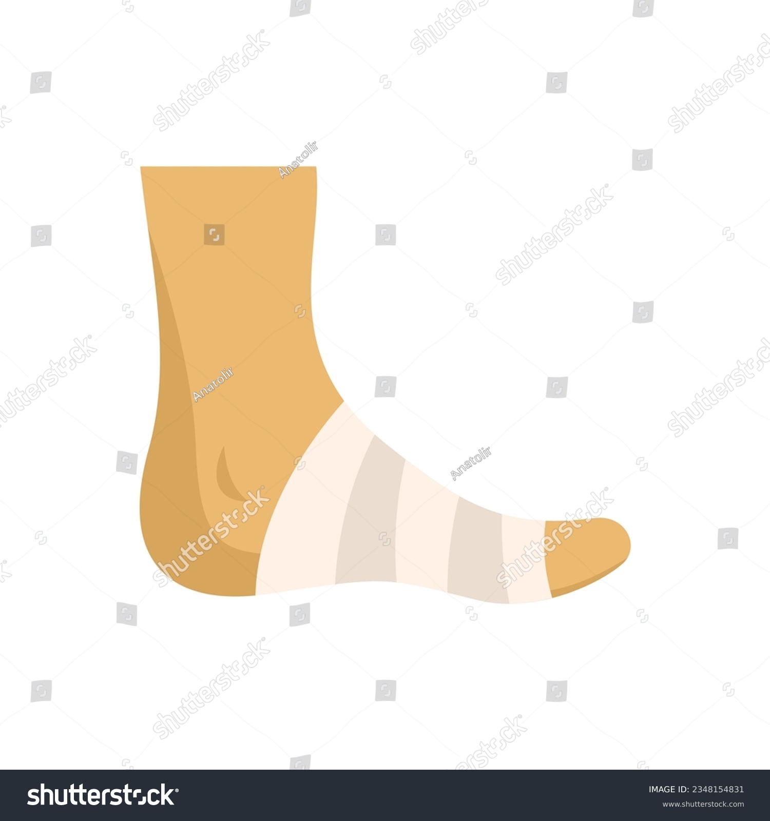 SVG of Bandage foot finger icon flat vector. Accident fracture. Elastic plaster isolated svg