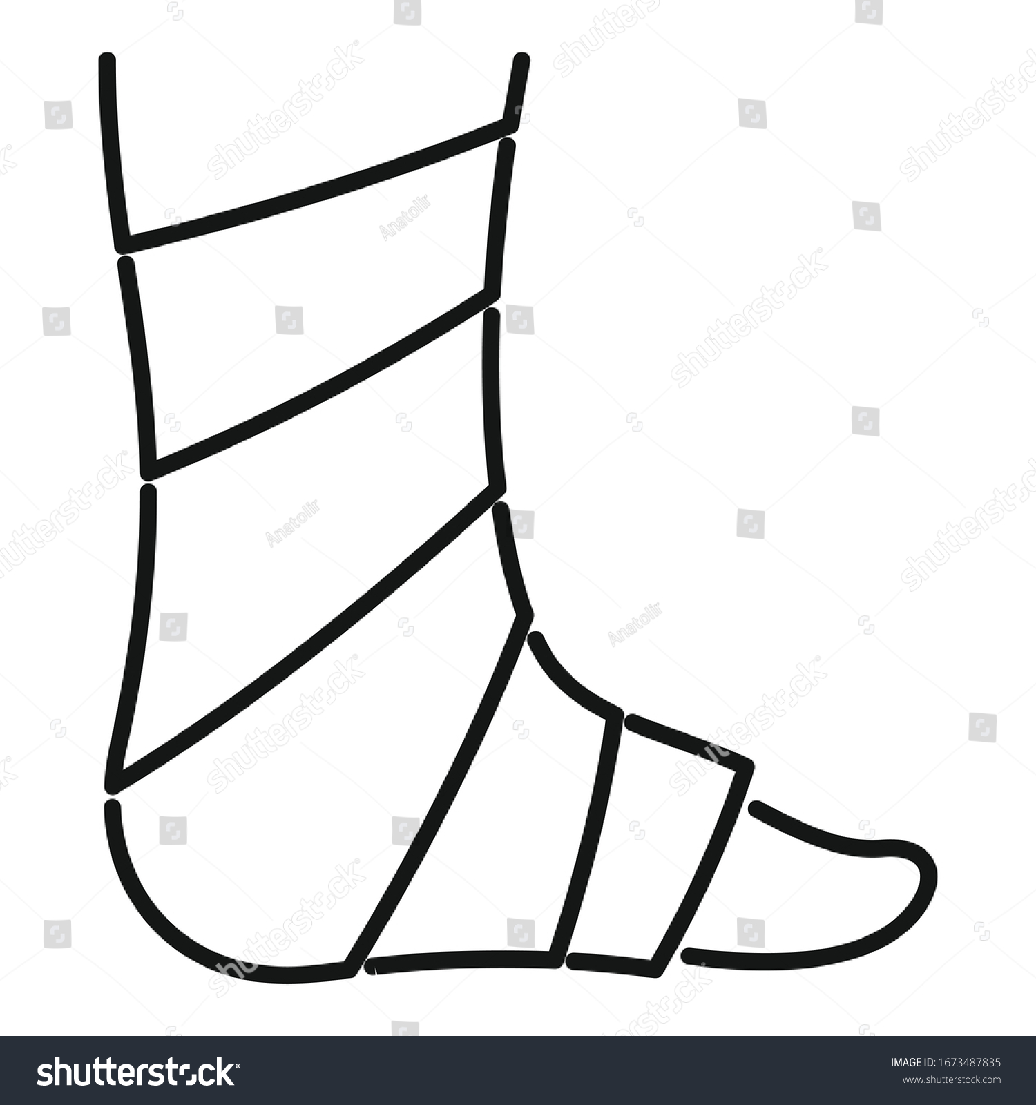 SVG of Bandage foot icon. Outline bandage foot vector icon for web design isolated on white background svg