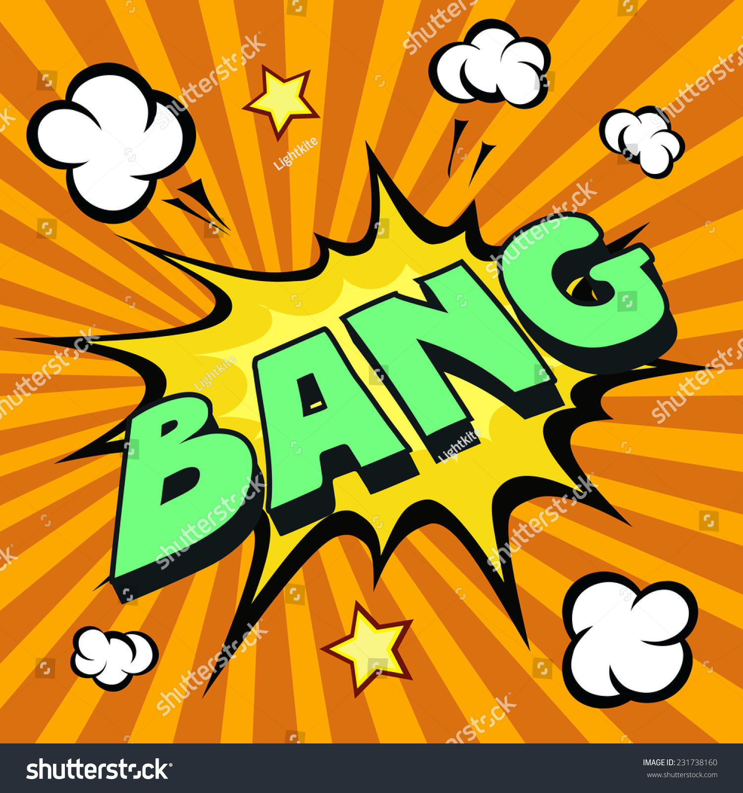 Bang Cartoon Comic Explosion Colored Vector Stock Vector (Royalty Free ...