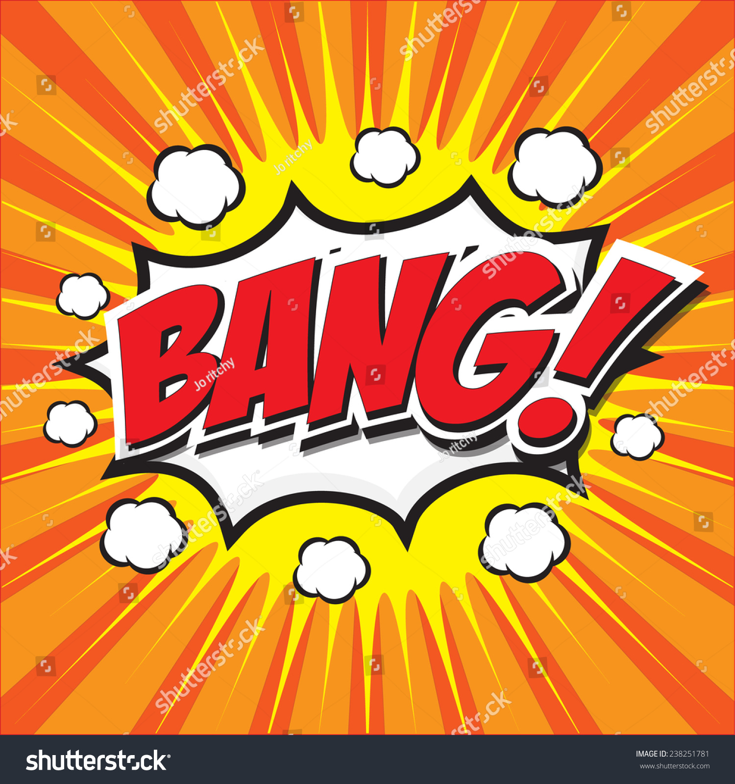 Bang! Wording Sound Effect Set Design For Comic Background, Comic Strip ...