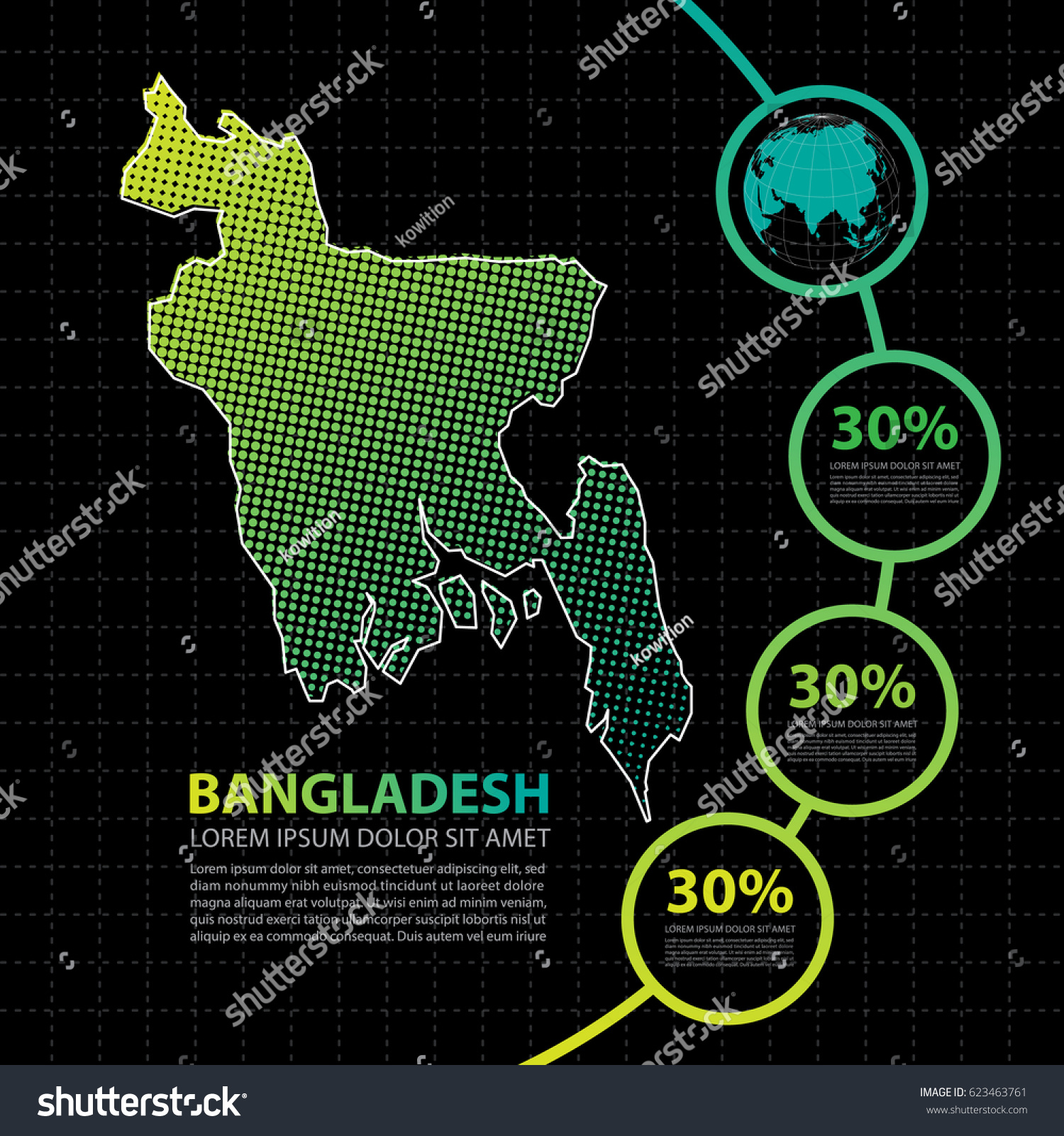 Bangladesh Map Infographic Design Template Stock Vector (Royalty Free ...