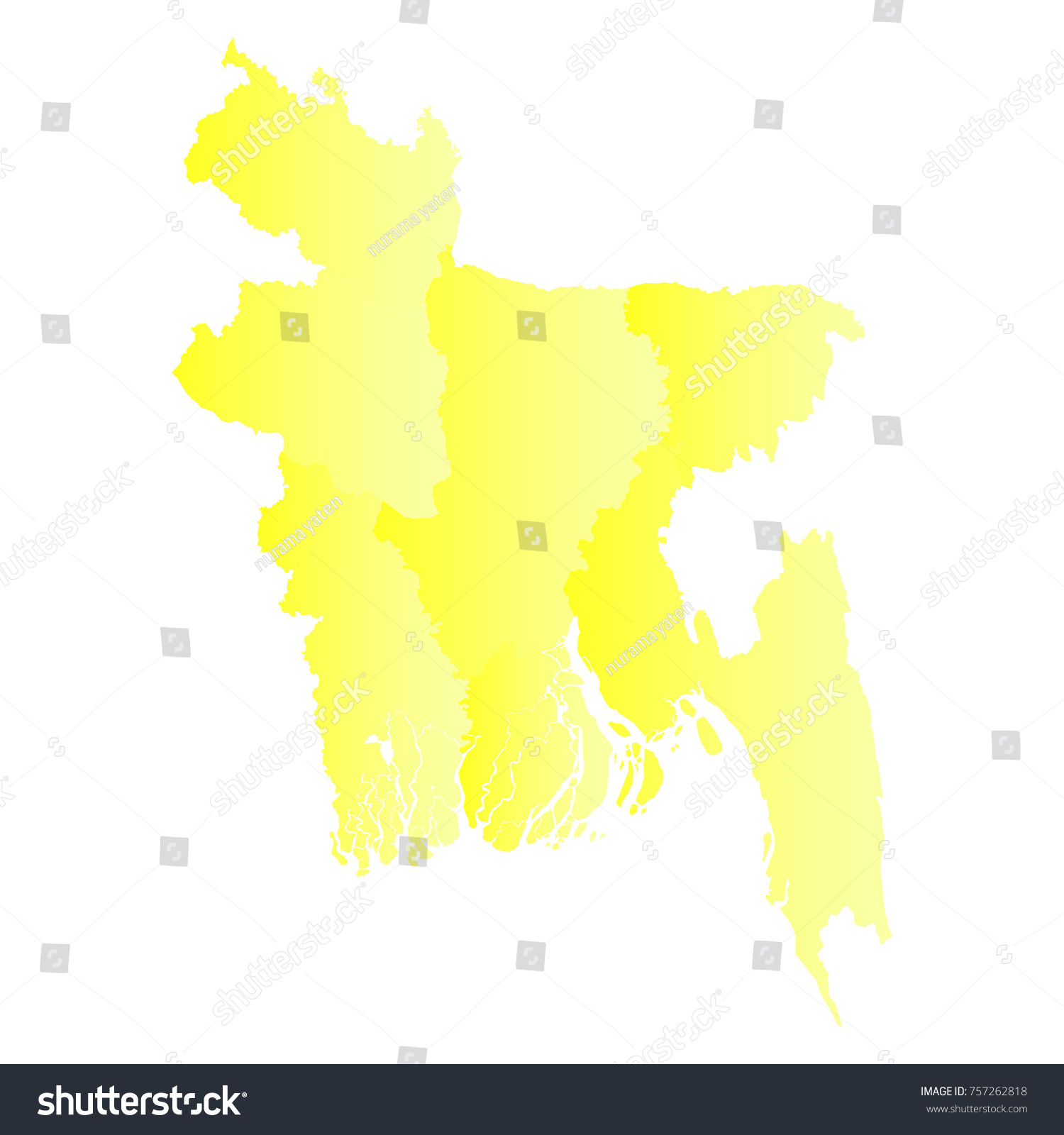 Bangladesh Map Yellow Geometric Rumpled Triangular Stock Vector ...