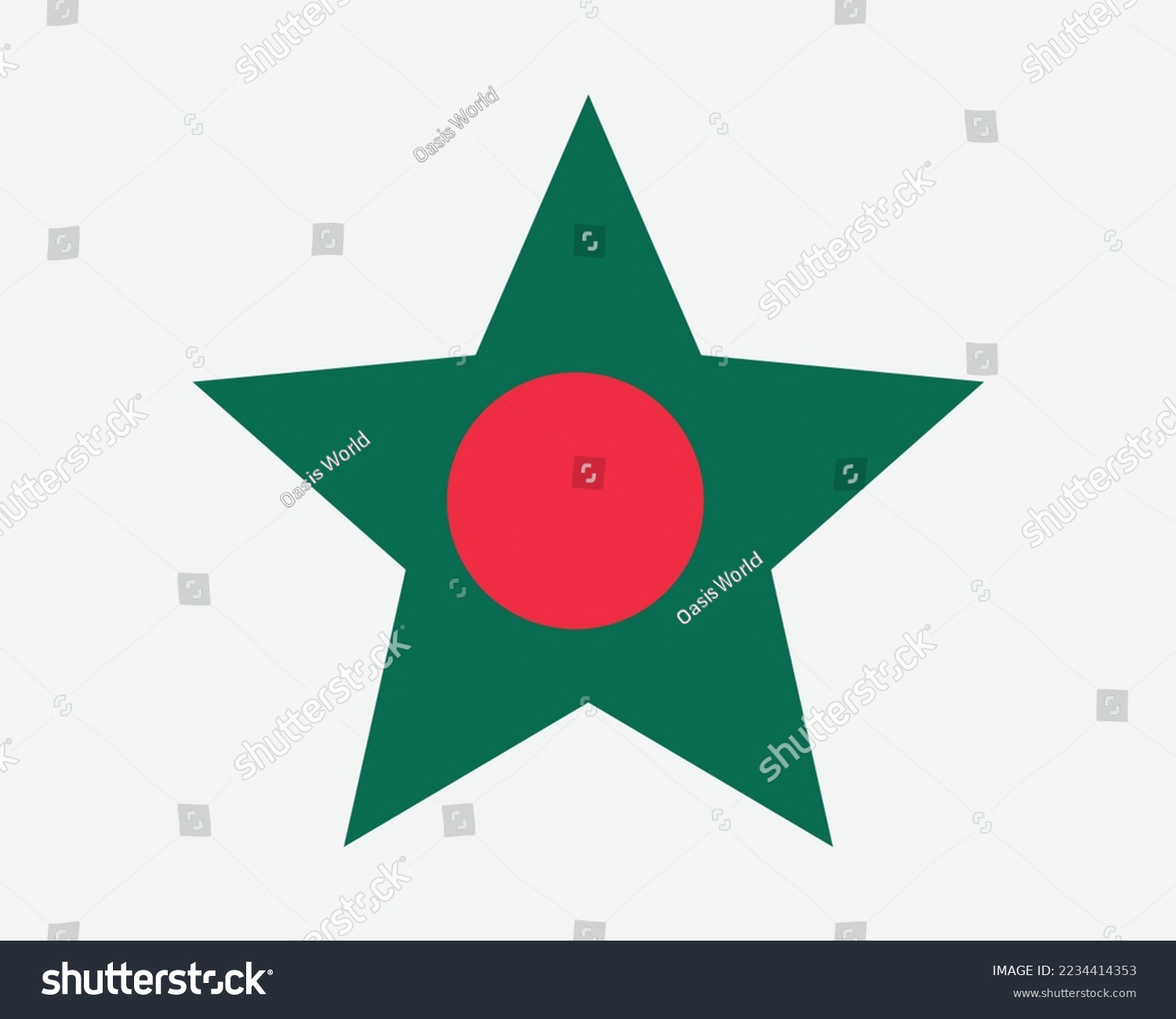 SVG of Bangladesh Star Flag. Bangladeshi Star Shape Flag. Country National Banner Icon Symbol Vector 2D Flat Artwork Graphic Illustration svg
