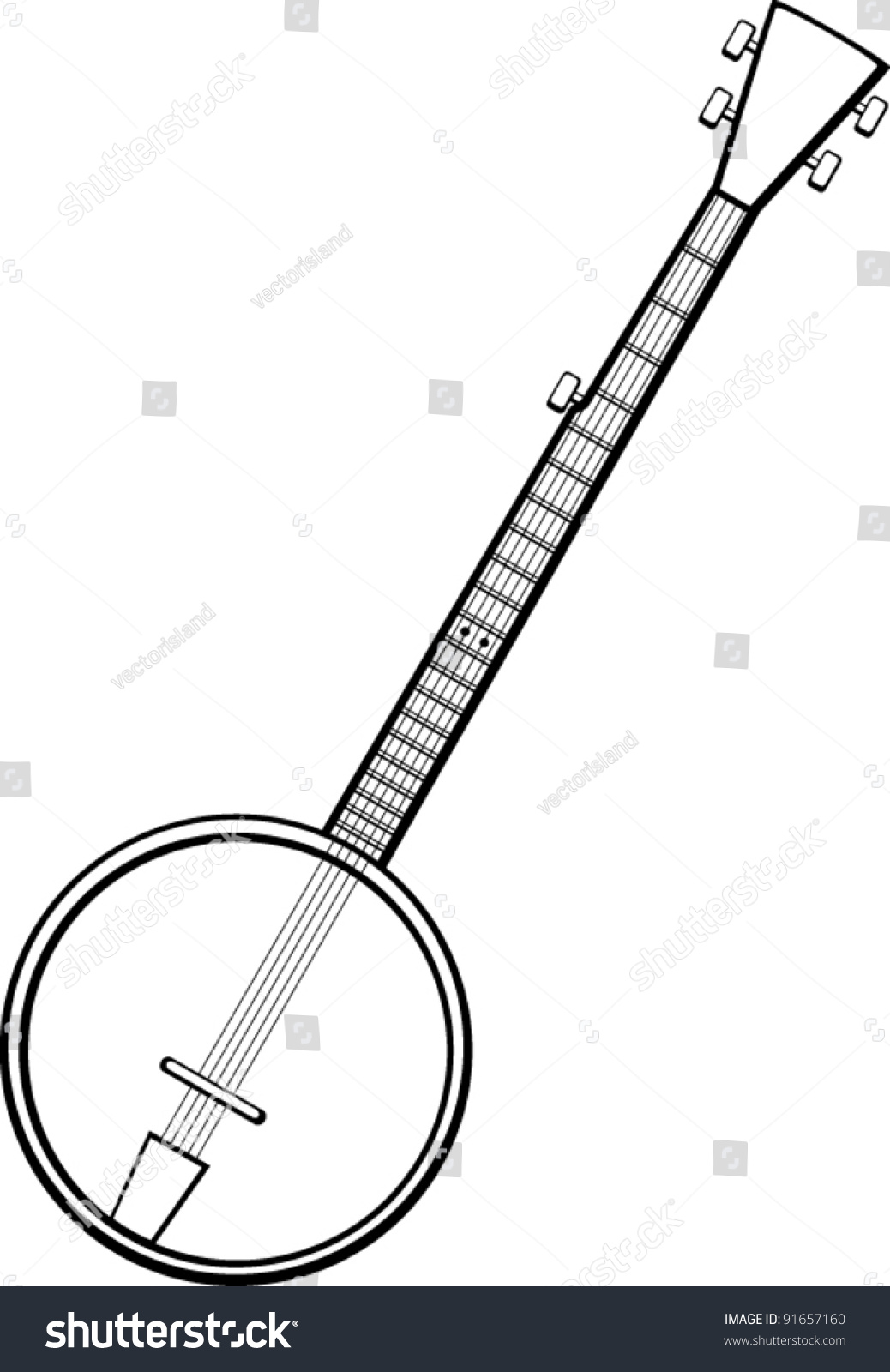 Banjo Musical Instrument Stock Vector (Royalty Free) 91657160