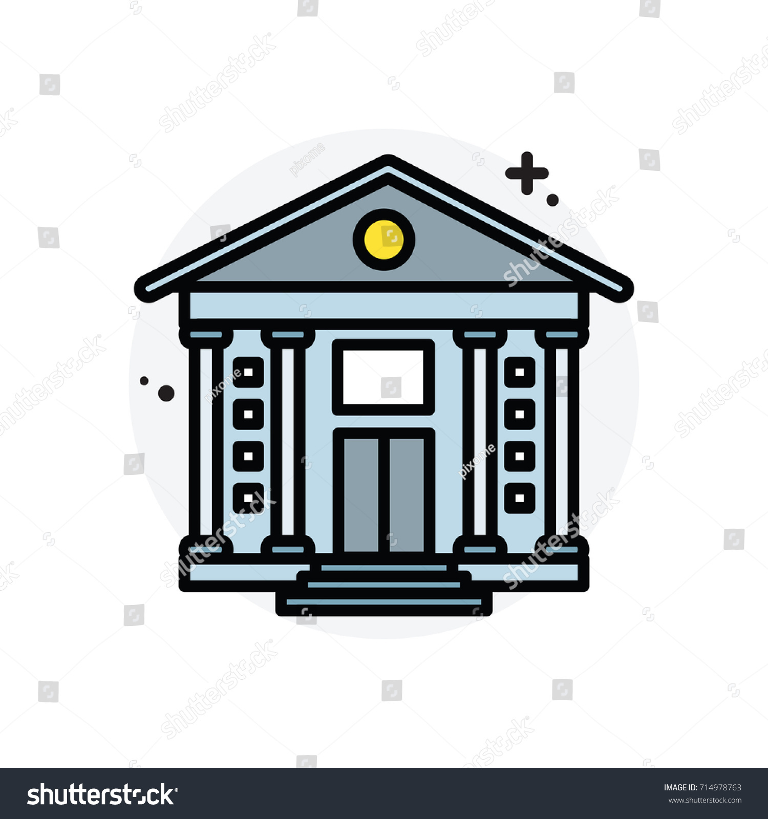 Bank Building Concept Isolated Line Vector Stock Vector (royalty Free 