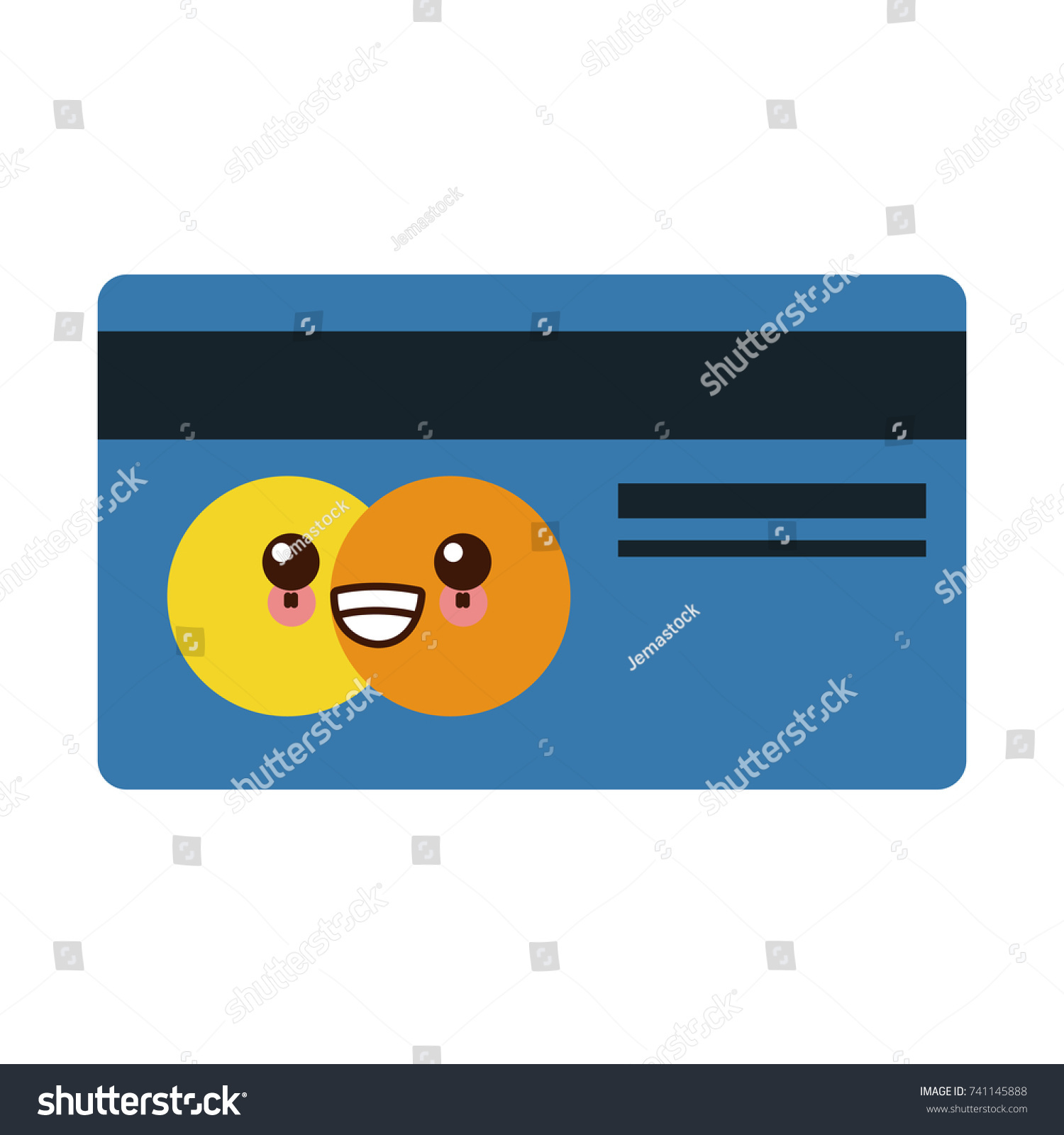 Bank Credit Card Kawaii Cute Cartoon Stock Vector (Royalty Free