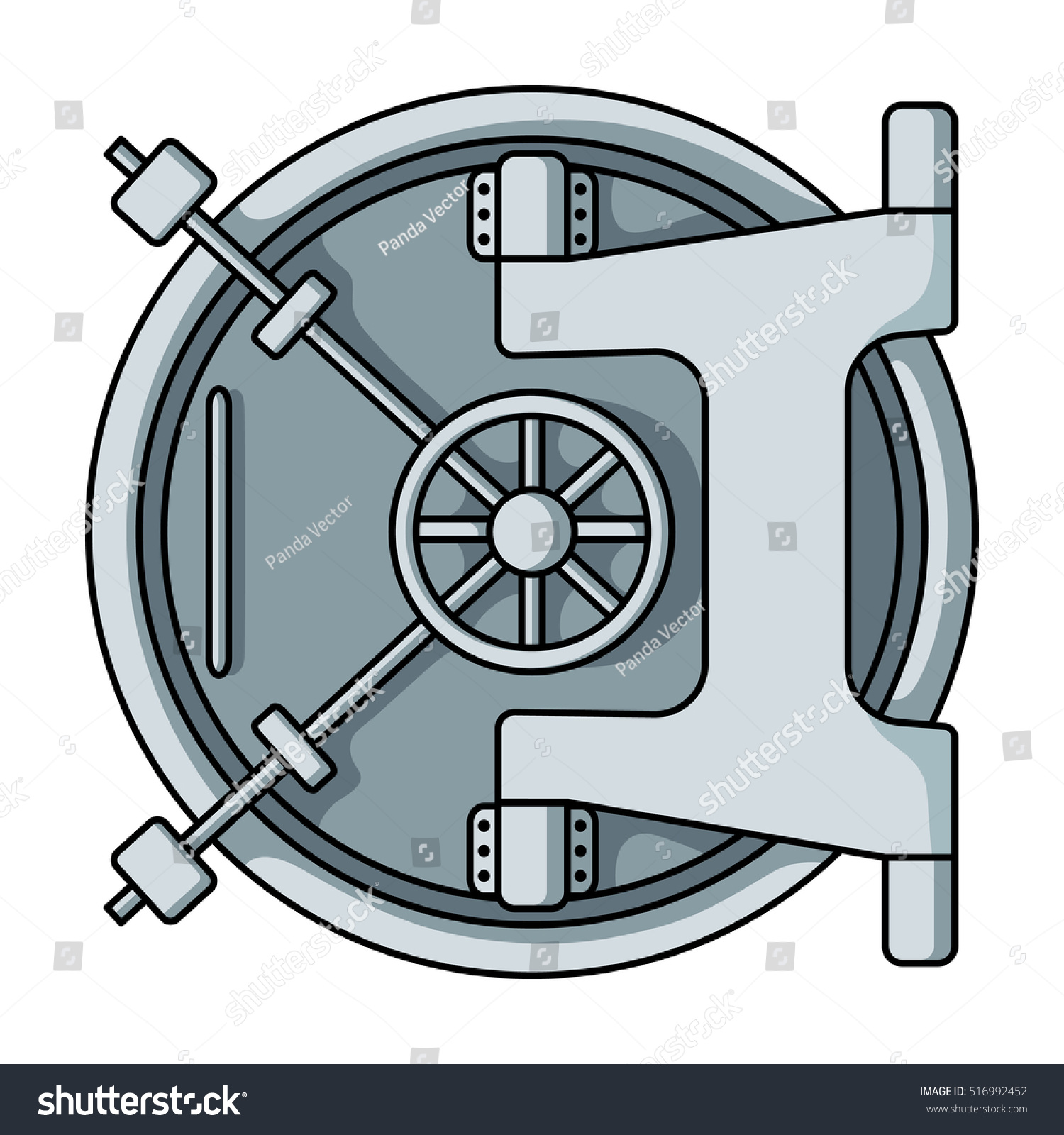 Bank Vault Icon Cartoon Style Isolated Stock Vector 516992452