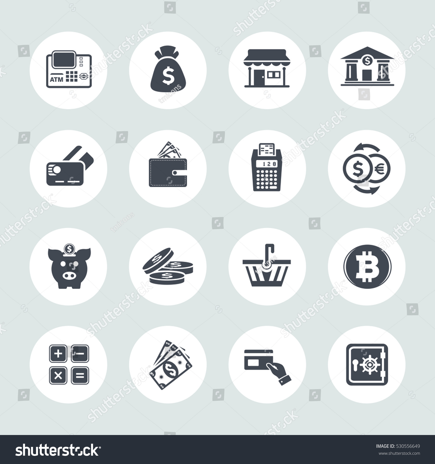 Banking Icons Set 스톡 벡터(사용료 없음) 530556649 - Shutterstock