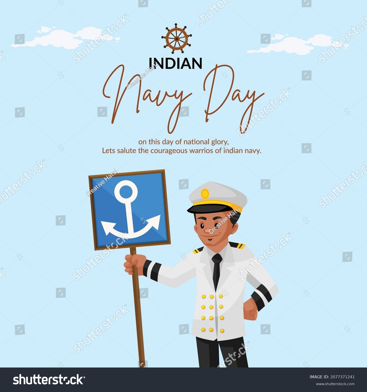 Banner Design Indian Navy Day Template Stock Vector (Royalty Free ...