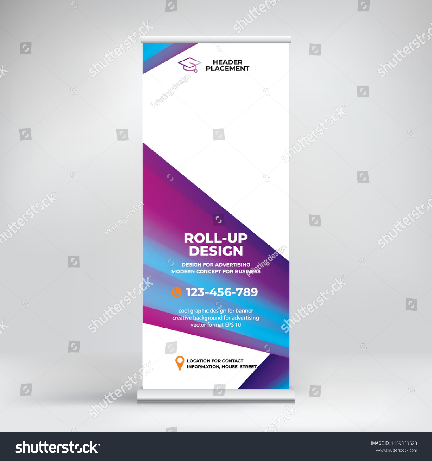 Banner Design Rollup Stand Advertising Conferences Stock Vector Royalty Free