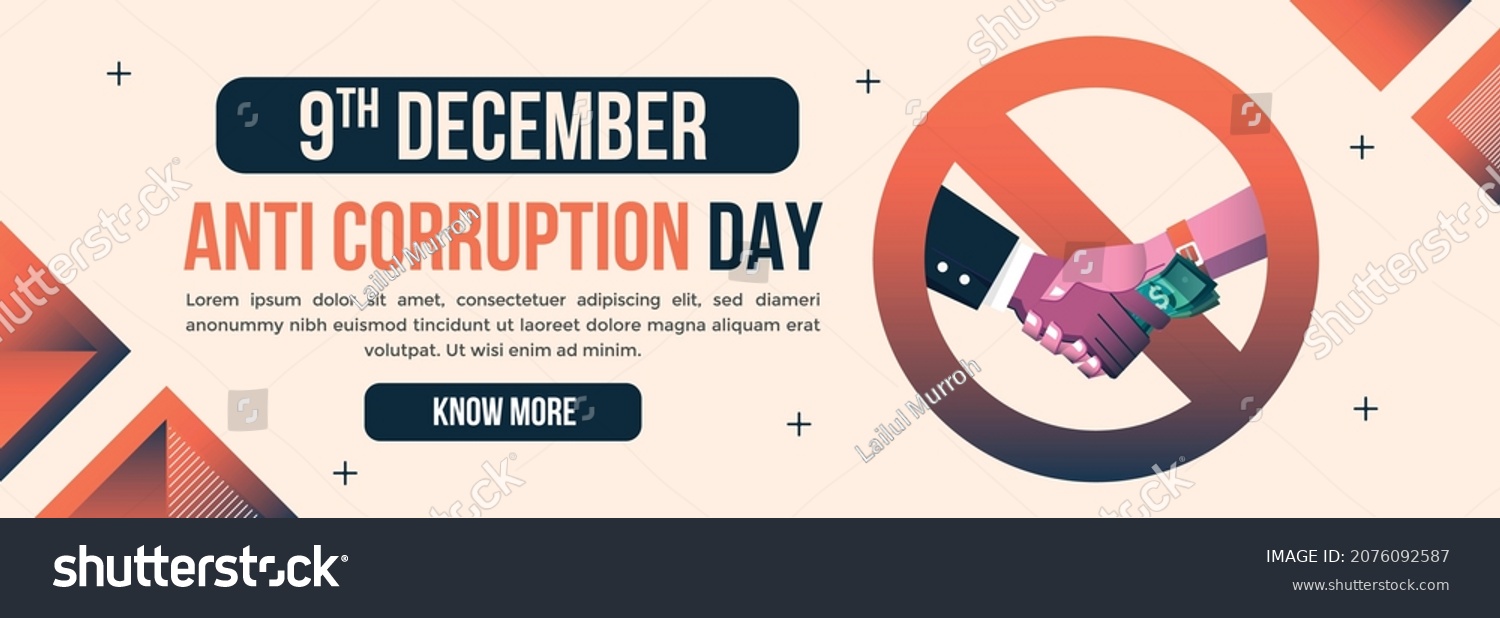 SVG of banner horizontal anti coruption day vector flat design svg