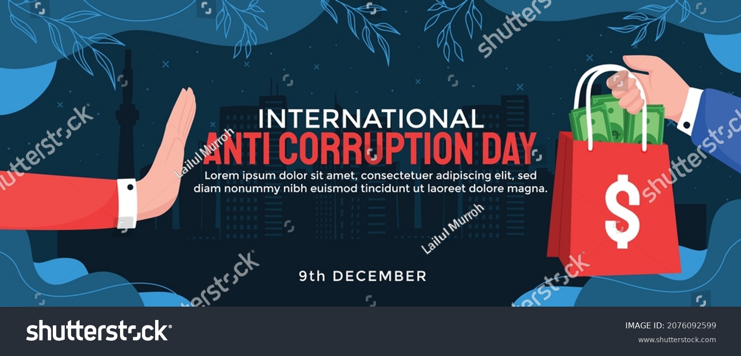 SVG of banner horizontal anti coruption day vector flat design svg