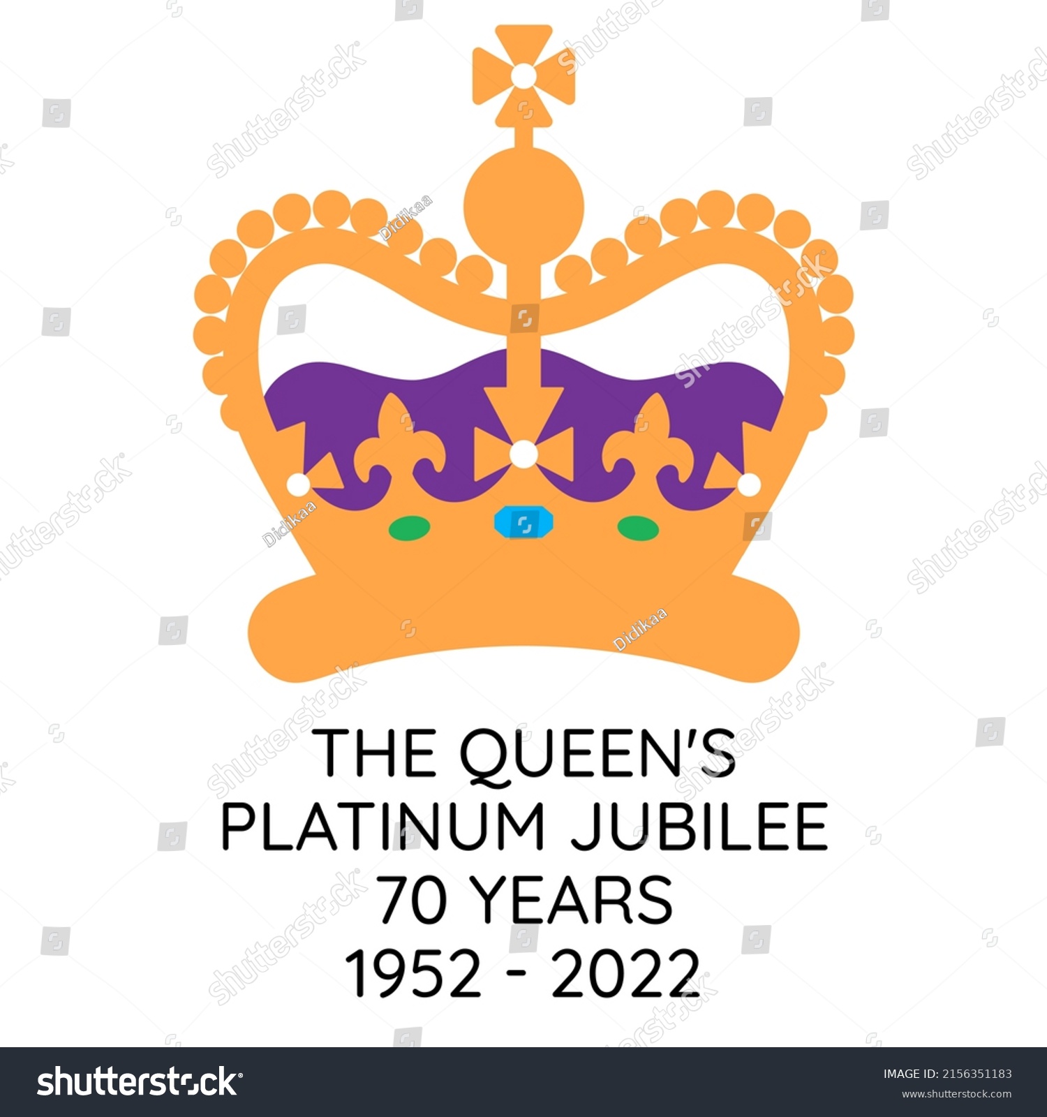 SVG of Banner of The Queen's Platinum Jubilee. 1952-2022. The Queen will become the first British Monarch to celebrate a Platinum Jubilee after 70 years of service.  svg