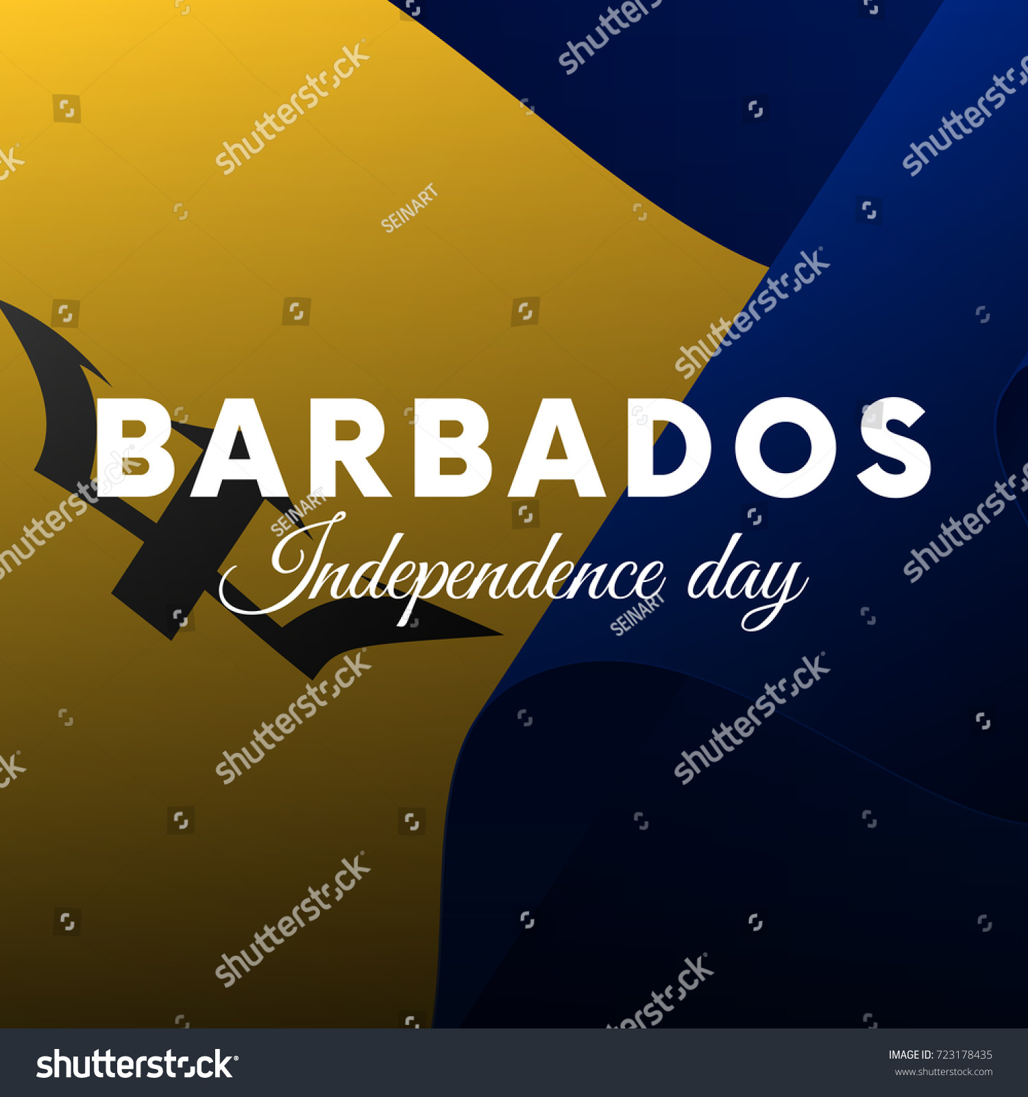 Banner Poster Barbados Independence Day Celebration Stock Vector