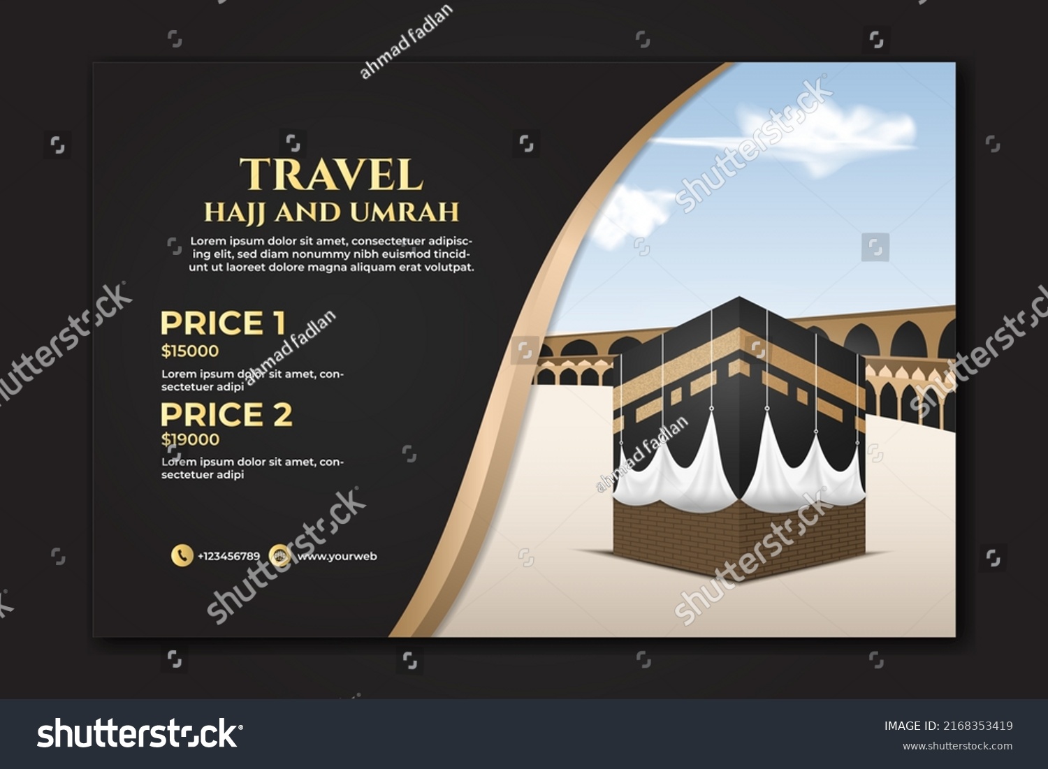 Banner Package Hajj Umrah Travel Template Stock Vector (Royalty Free ...