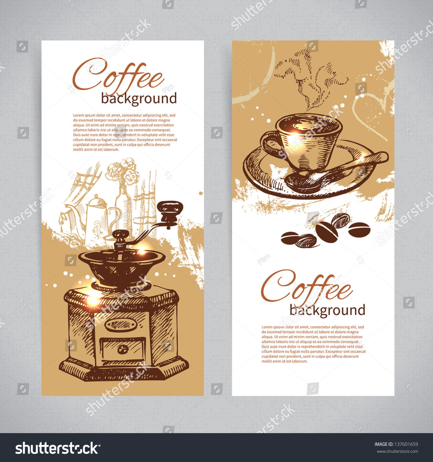  Banner  Set Vintage Coffee Backgrounds  Menu Stock Vector 