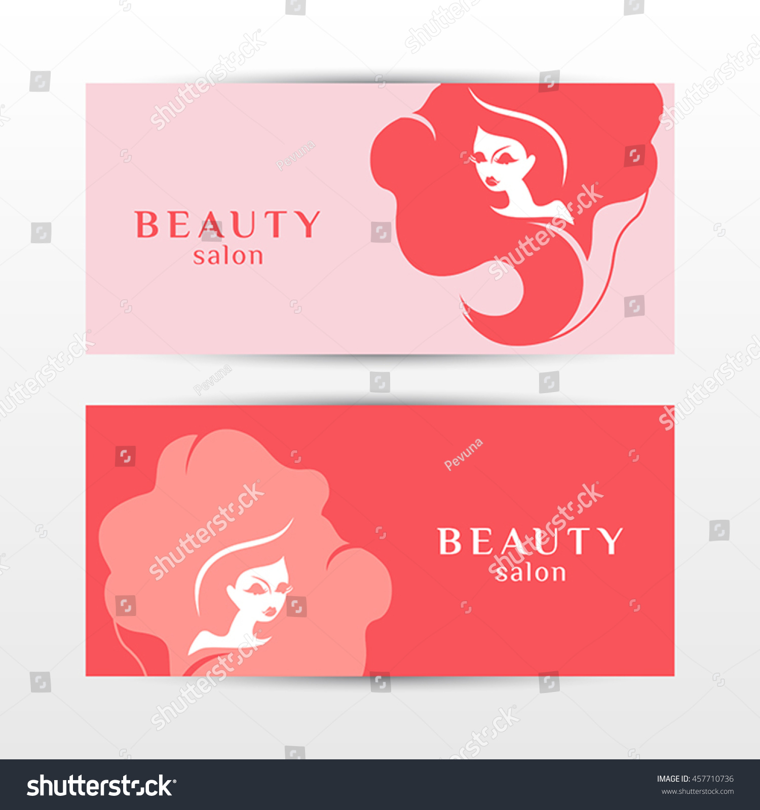 Banners Beautiful Woman Silhouette เวกเตอร์สต็อก ปลอดค่าลิขสิทธิ์