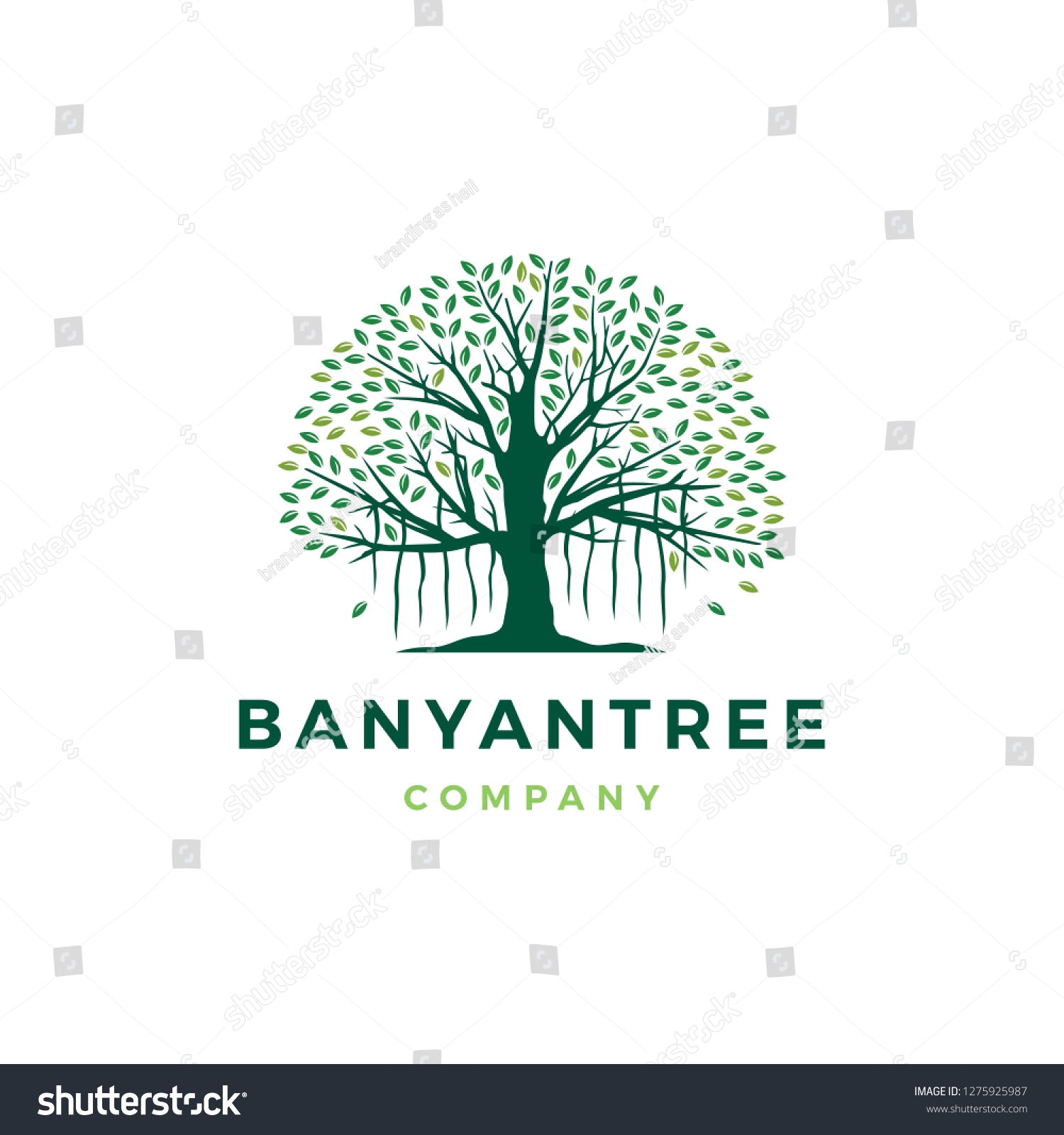 SVG of banyan tree logo vector icon illustration svg