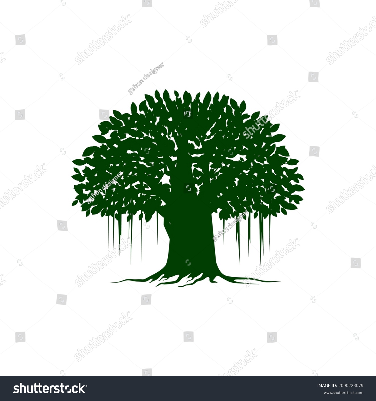 Banyan Tree Logo Vector Icon Illustration Stock Vector (Royalty Free ...