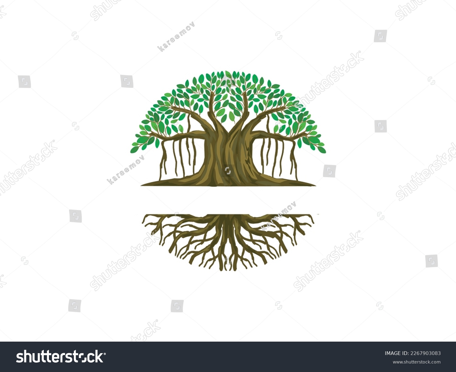 SVG of Banyan tree logo with circle shaped svg