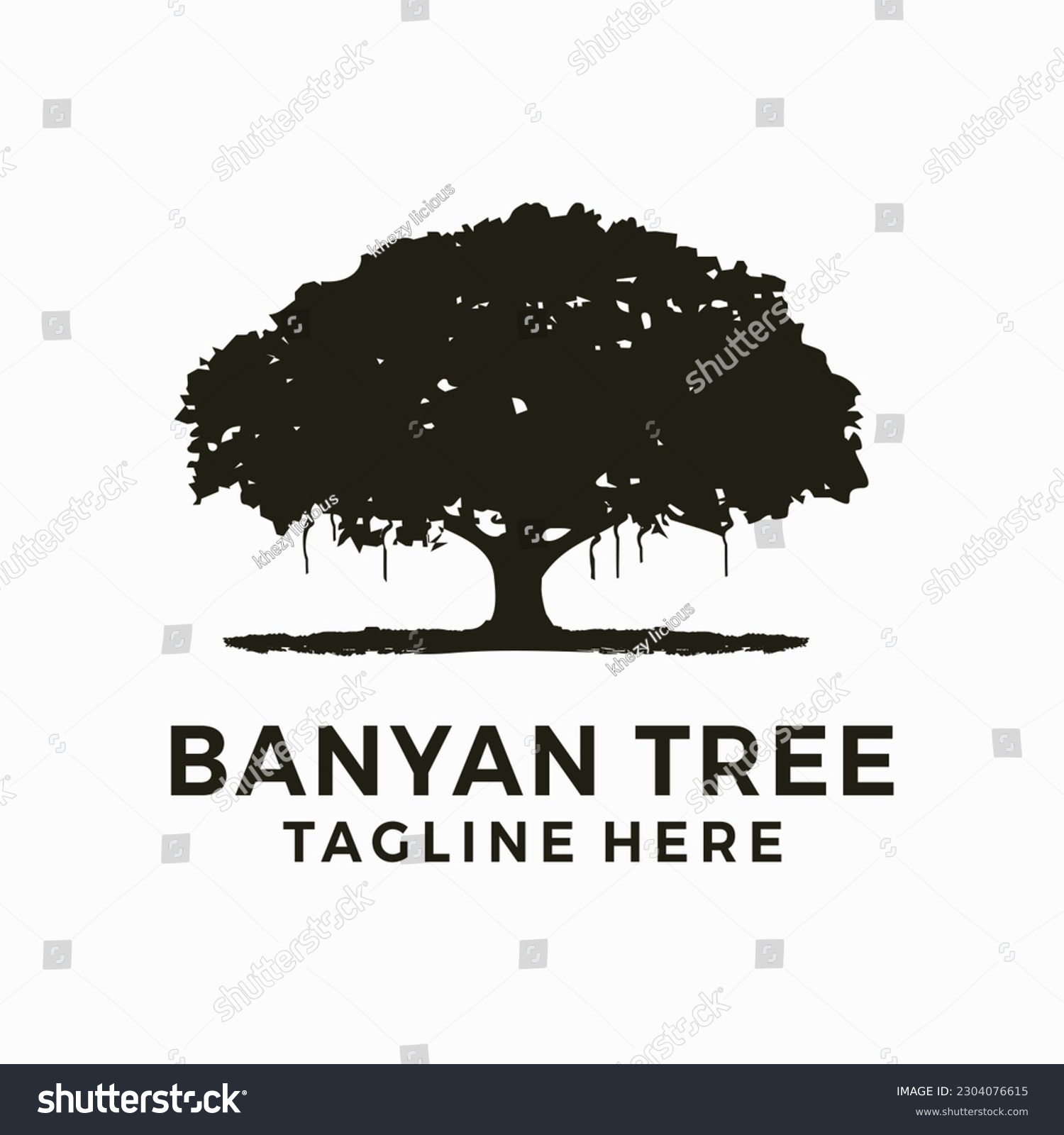 SVG of banyan tree simple vector template svg