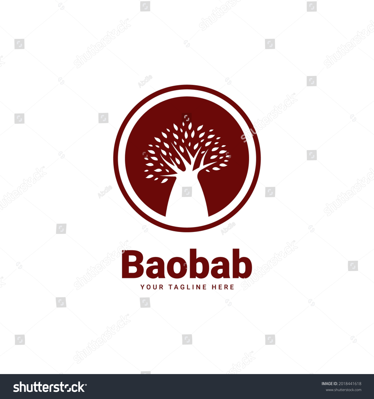 SVG of Baobab tree logo badge icon svg