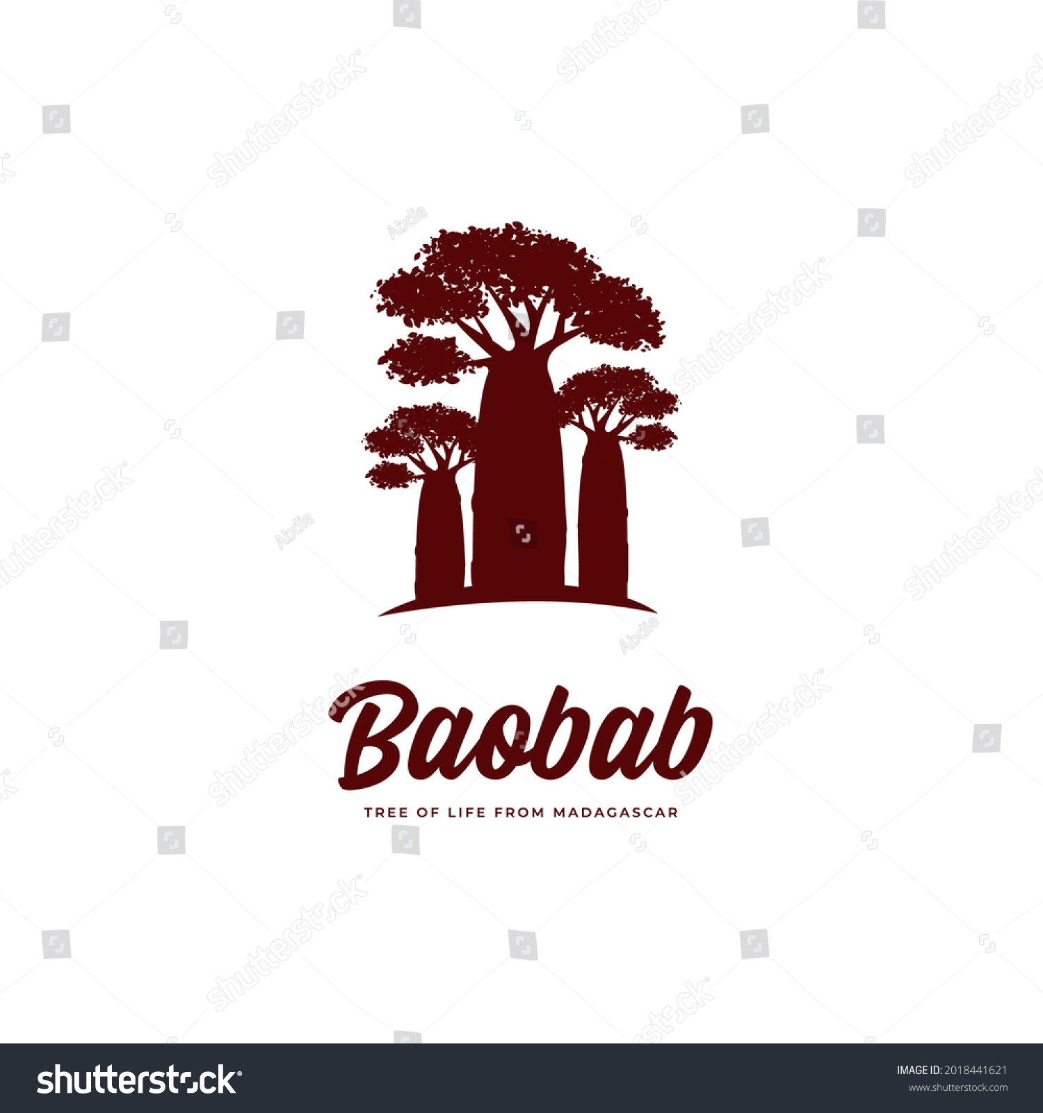 SVG of Baobab tree logo, baobab big tree of life from madagascar logo template svg