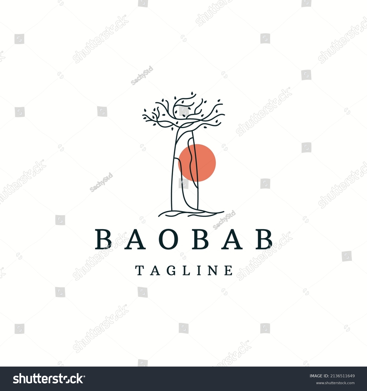 SVG of Baobab tree logo icon design template flat vector svg
