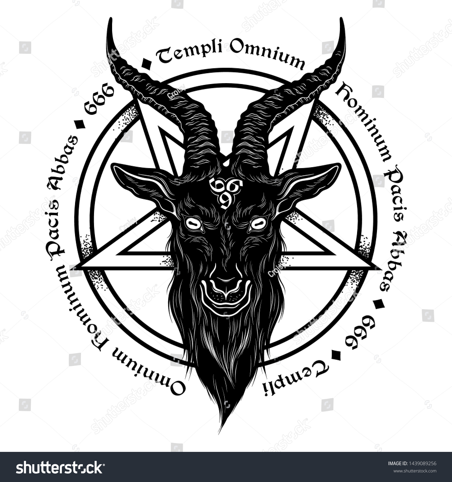 Baphomet Demon Goat Head Hand Drawn 库存矢量图（免版税）1439089256 Shutterstock