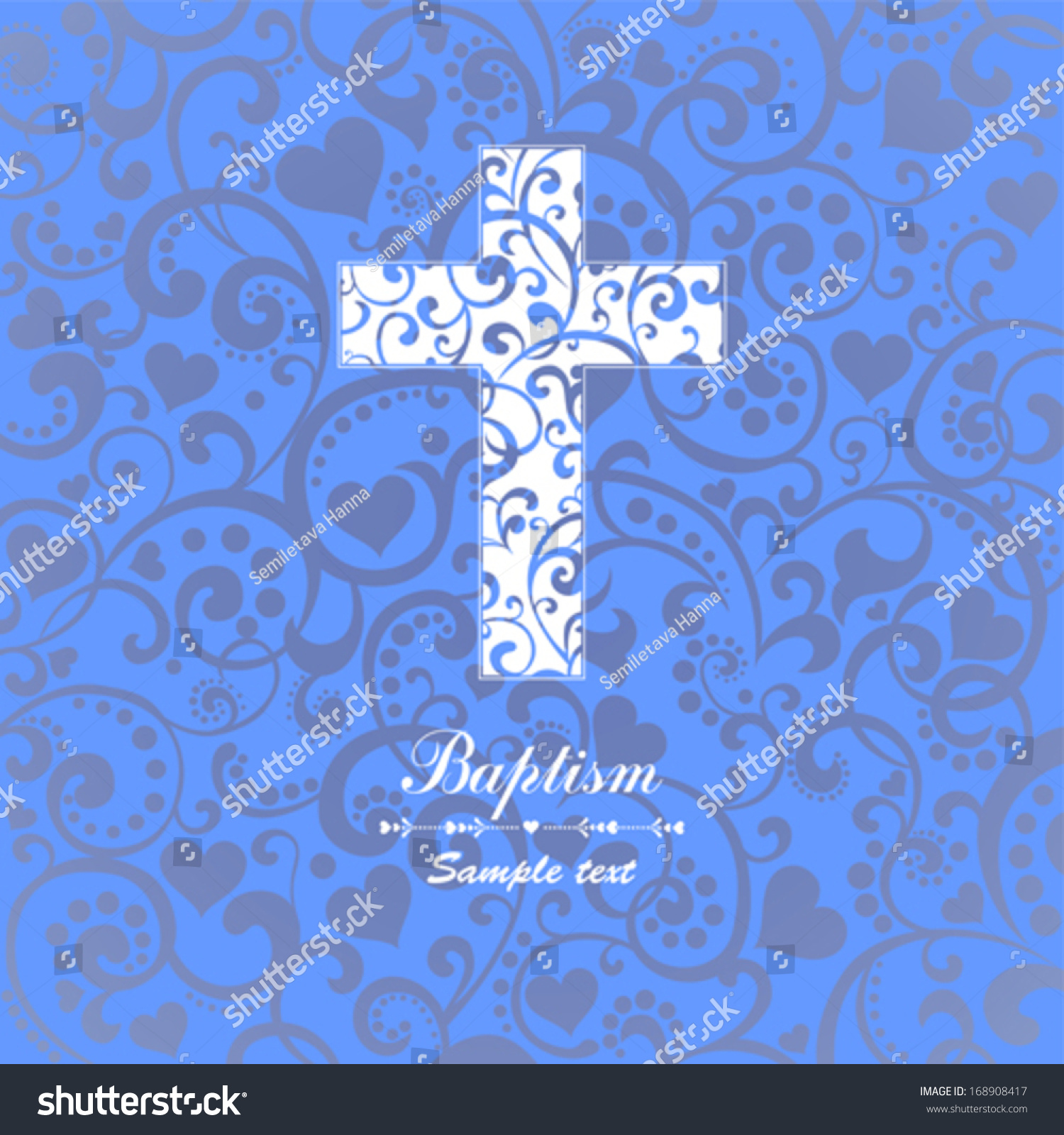 Baptism Card Design Cross Vector Illustration   Stock Vector Baptism Card Design With Cross Vector Illustration 168908417 