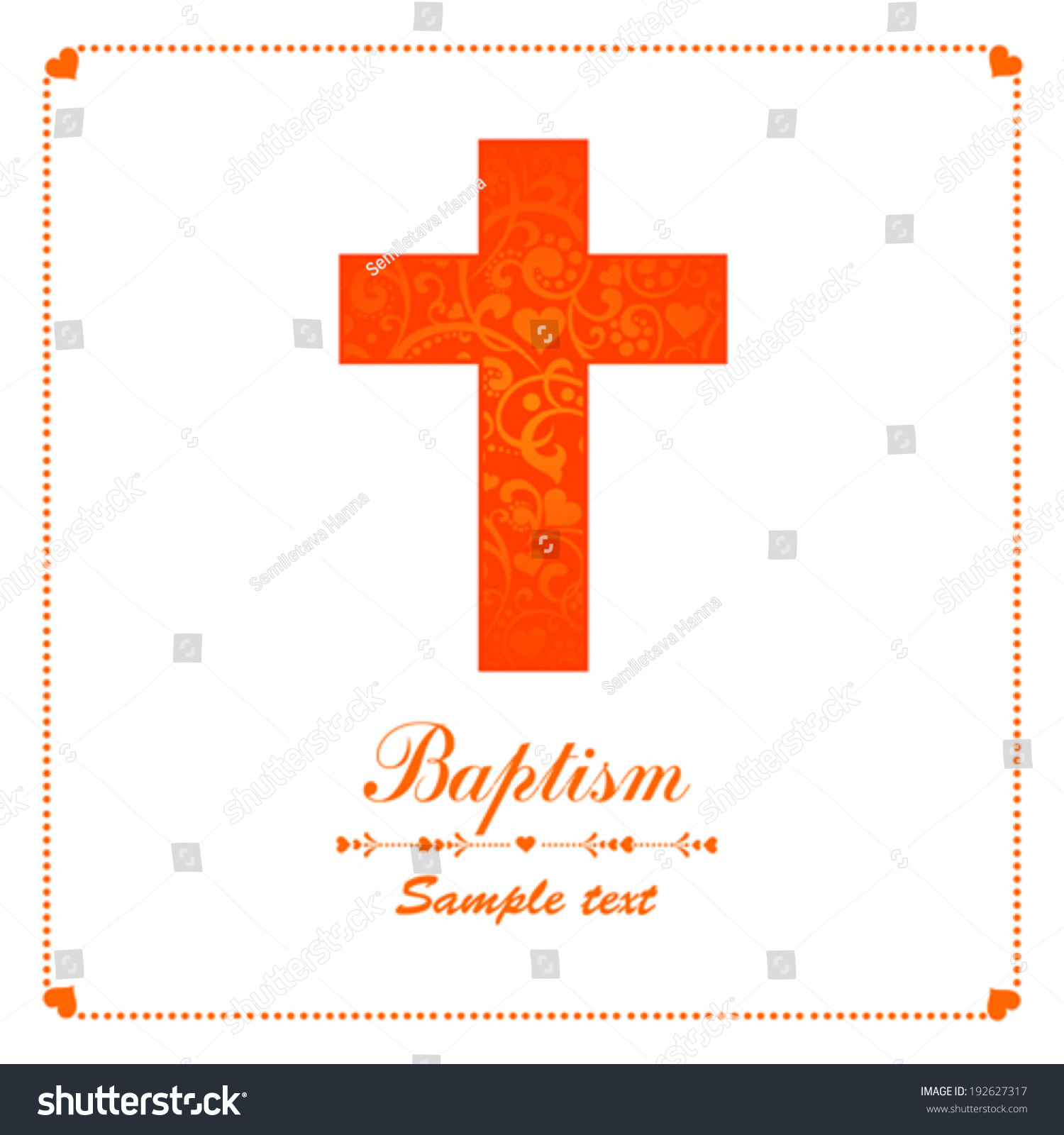 Vektor Stok Baptism Card Design Cross Vector Illustration Tanpa   Stock Vector Baptism Card Design With Cross Vector Illustration 192627317 