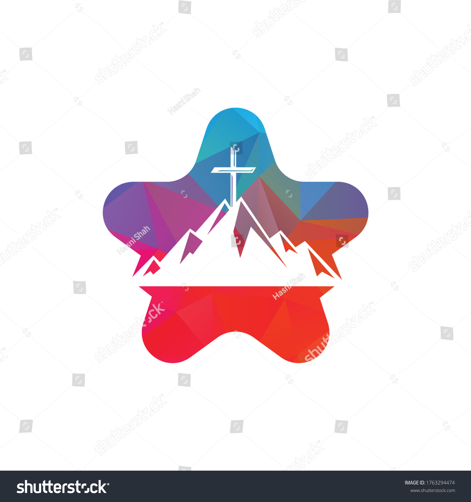 Baptist Cross Mountain Logo Design Cross Stock Vector (Royalty Free ...