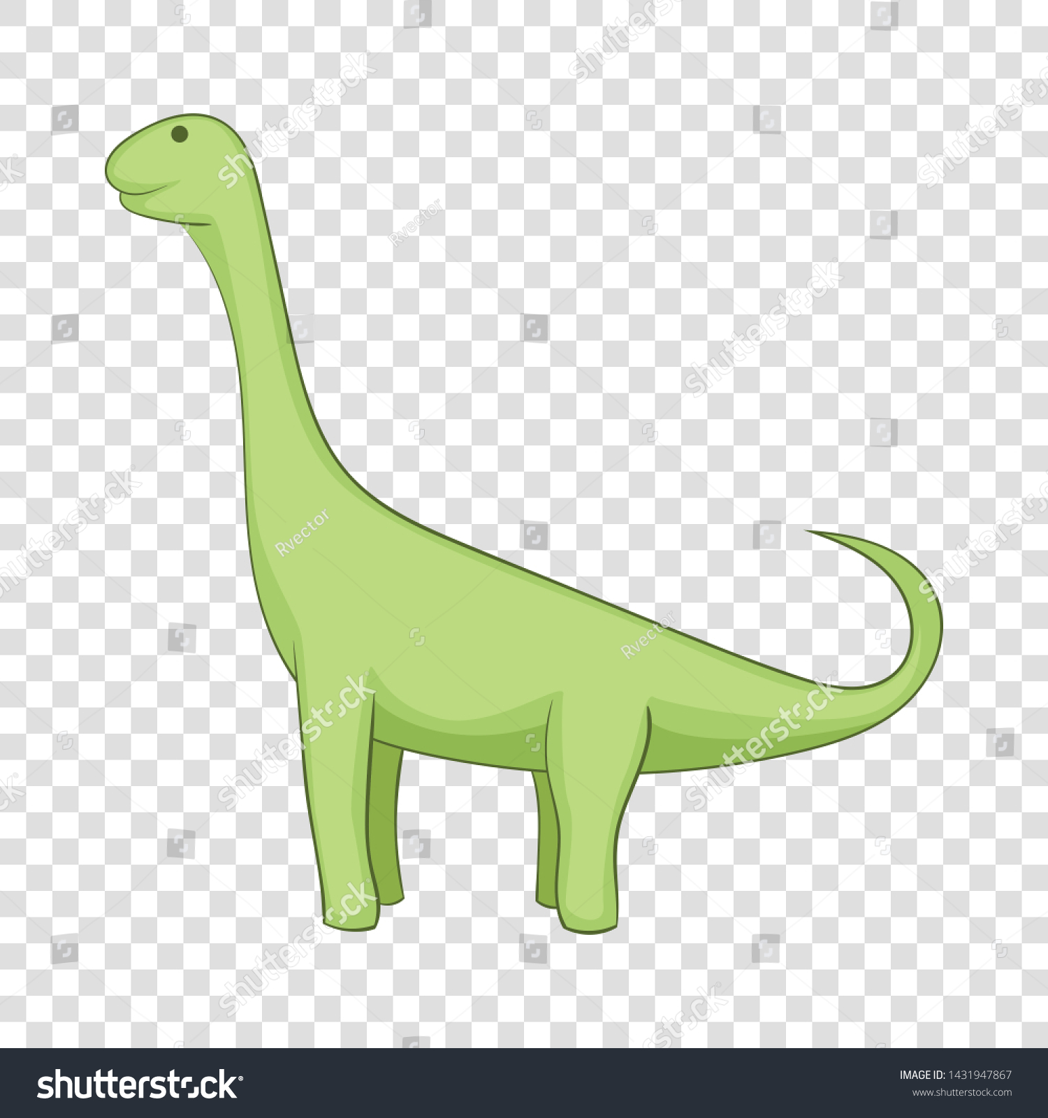 Barapasaurus Icon Cartoon Illustration Brachiosaurus Vector Stock ...