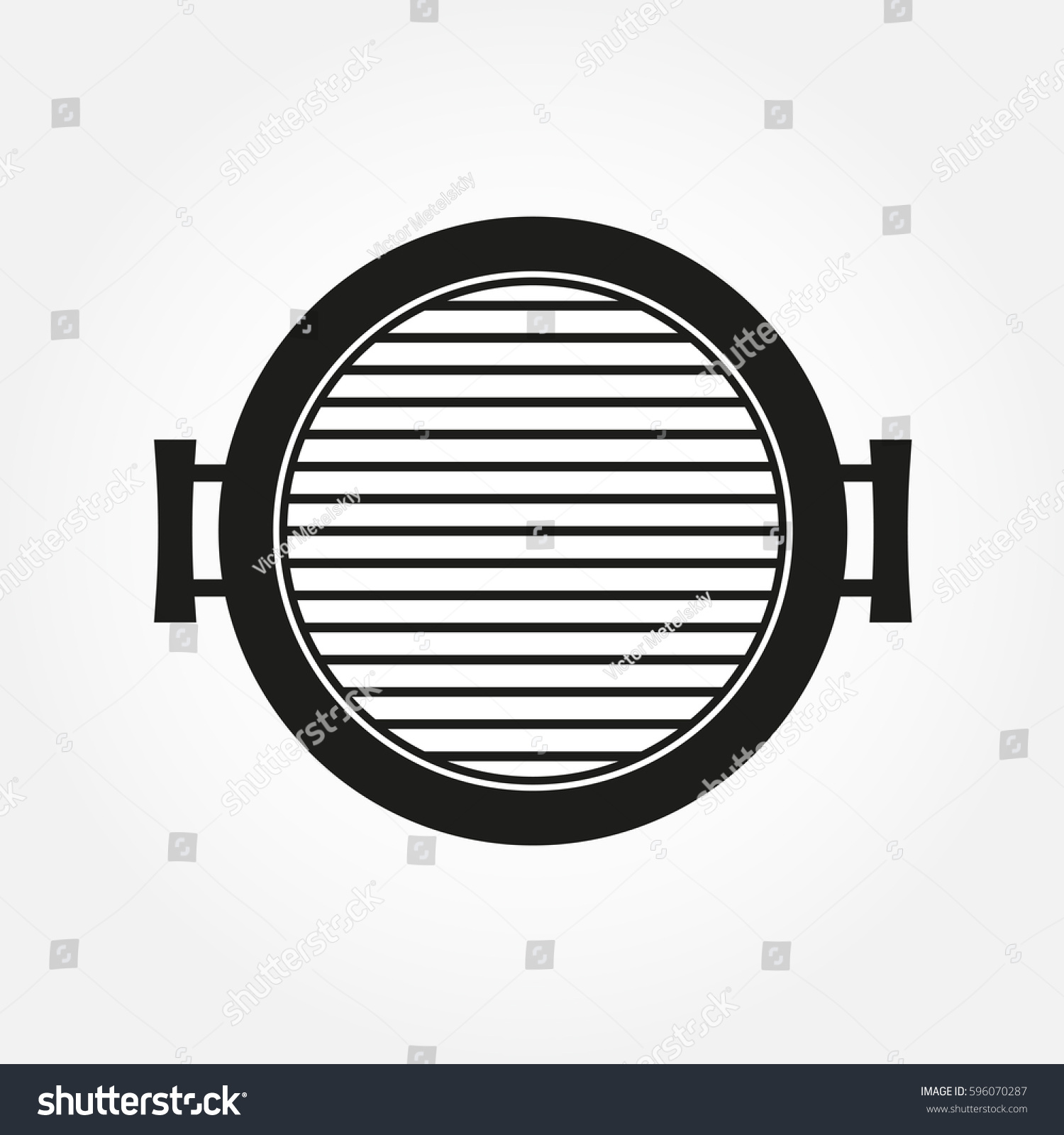 Image vectorielle de stock de Barbecue Grill Icon Top View Image vectorielle de stock de Barbecue Grill Icon Top View