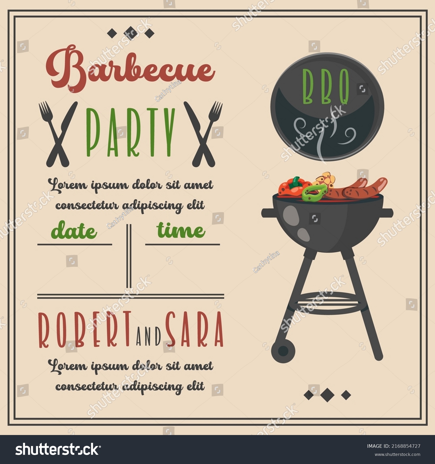 Barbecue Party Invitation Bbq Invite Template Stock Vector (Royalty Barbecue Party Invitation Bbq Invite Template Stock Vector (Royalty