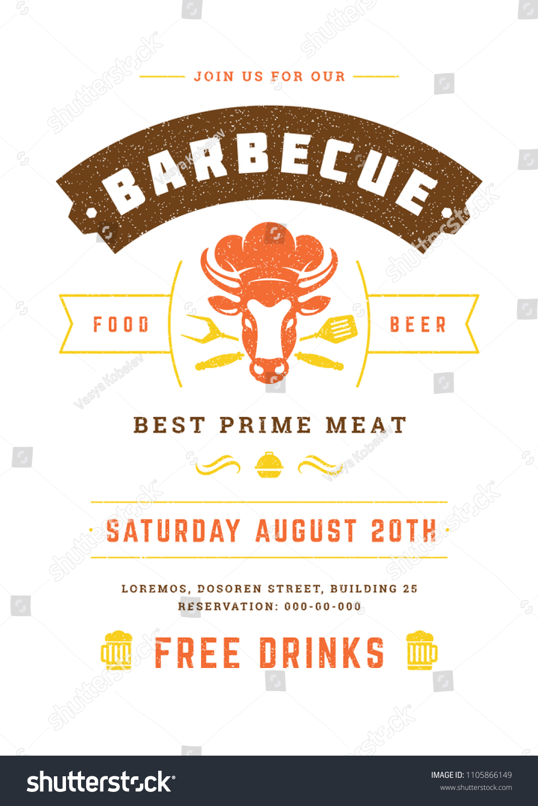 barbecue party vector flyer poster design stock vector royalty free