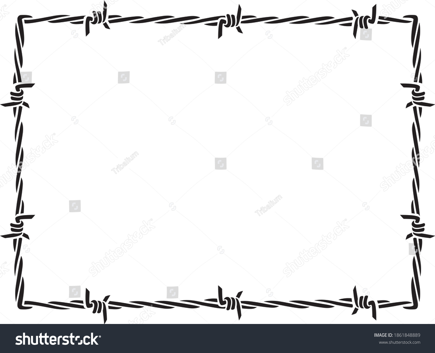 50 861 Barbed Wire Borders Images Stock Photos Vectors Shutterstock   Stock Vector Barbed Wire Frame Border Vector 1861848889 