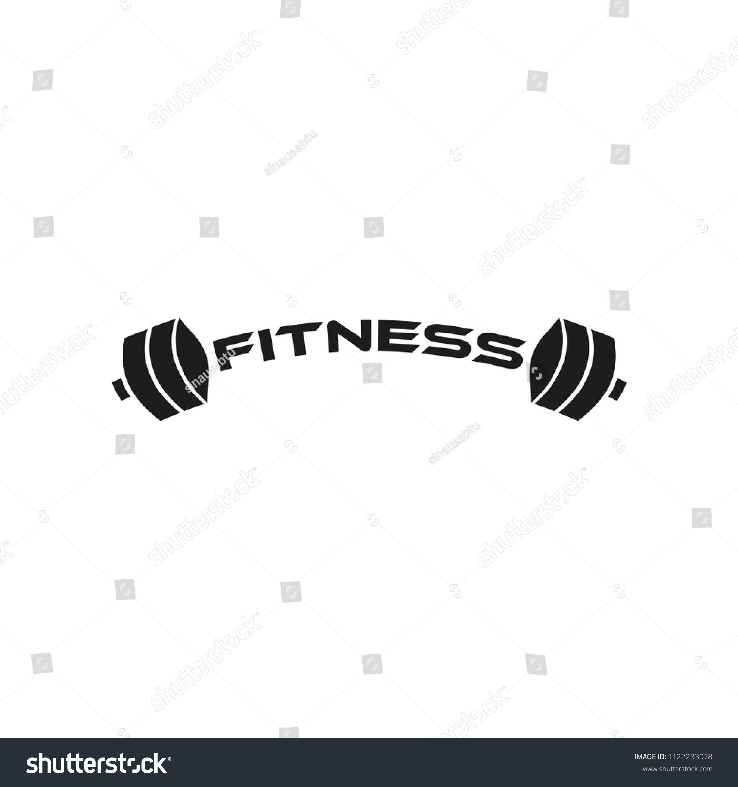 Barbell Icon Vector Logo Template Stock Vector (Royalty Free ...